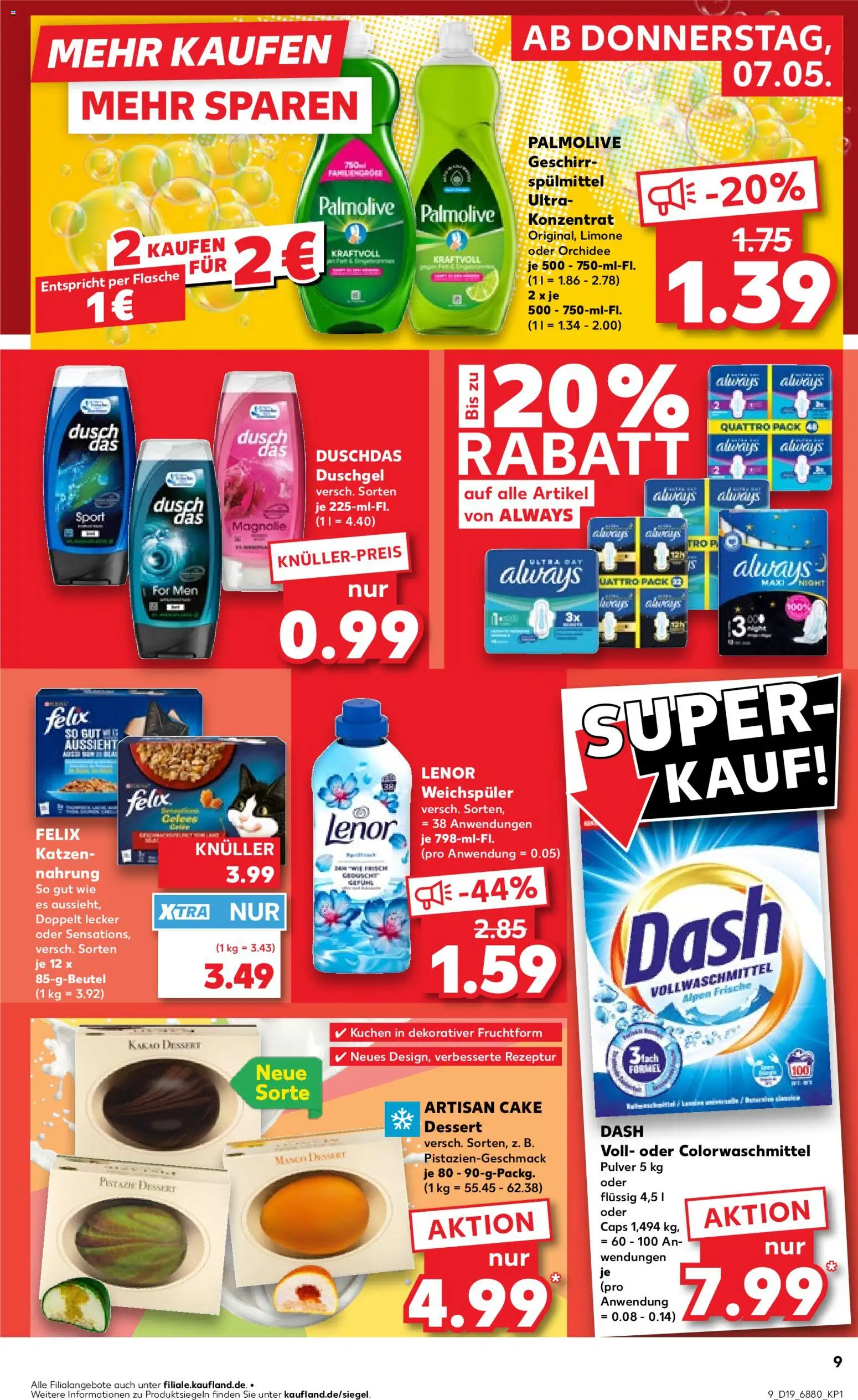 Kaufland Prospekt Völklingen	 – gültig ab 07.05.2026 | Seite: 9 | Produkte: Orchidee, Duschgel, Weichspüler, Kuchen