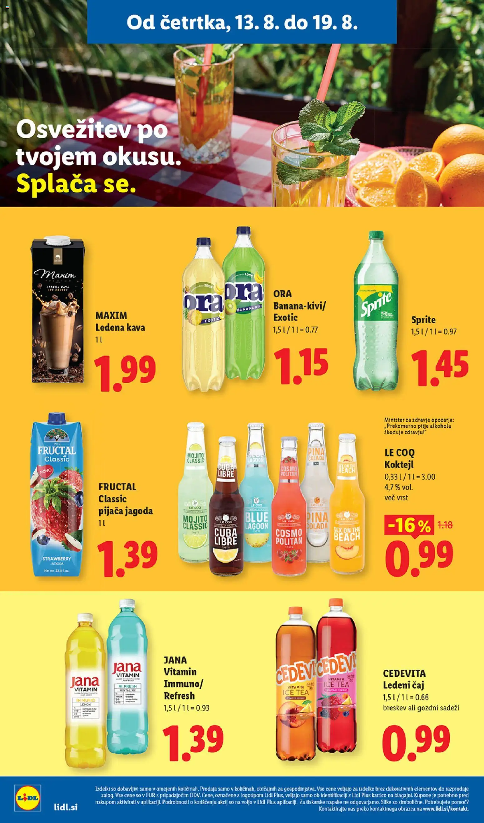 Novi Lidl katalog ponudbe – veljaven od 13.08.2026 | Stran: 10 | Izdelki: Sprite, Gozdni sadeži, Kava, Caj