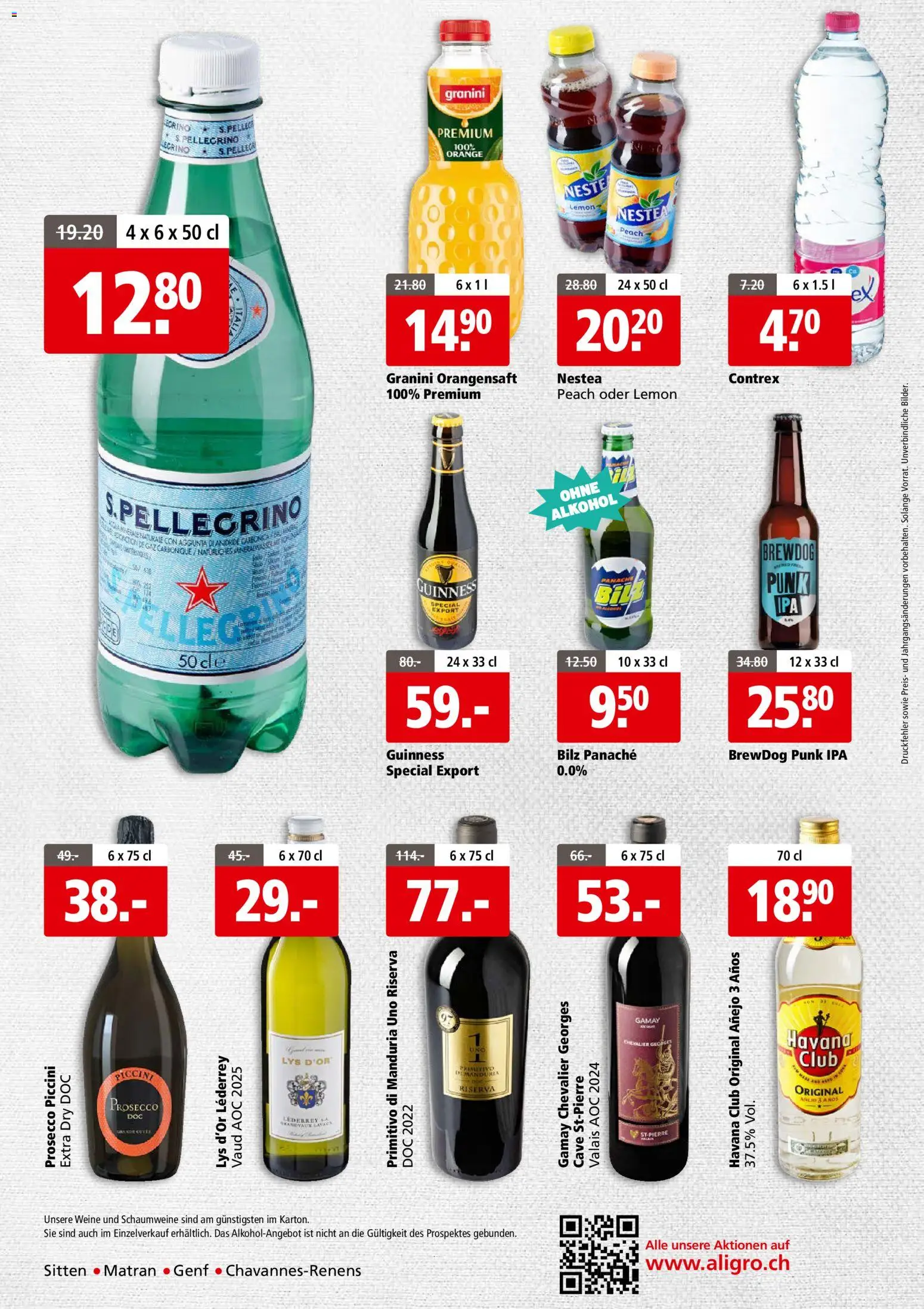 Aligro aktionen Business Chavannes, Matran, Genf, Sitten – gültig ab 19.10.2026 | Seite: 4 | Produkte: Orangensaft, Prosecco