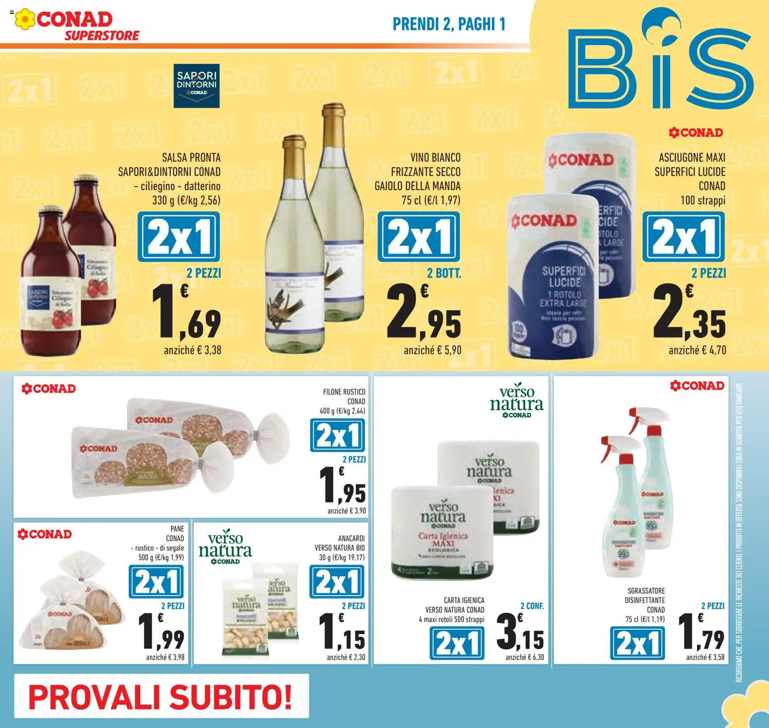 Volantino Conad del 20.05.2026 | Pagina: 9 | Prodotti: Carta igienica, Pane, Sgrassatore, Salsa