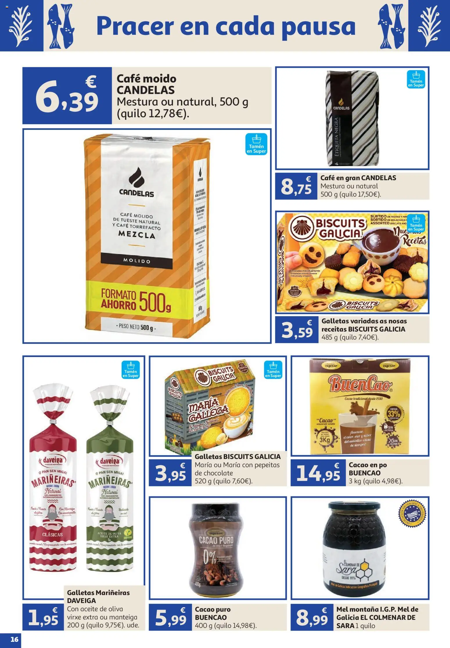 Alcampo Vive Galicia │ válido desde el 23/07/2026 | Página: 16 | Productos: Aceite, Café, Galletas, Φρυγανιές σικάλεως