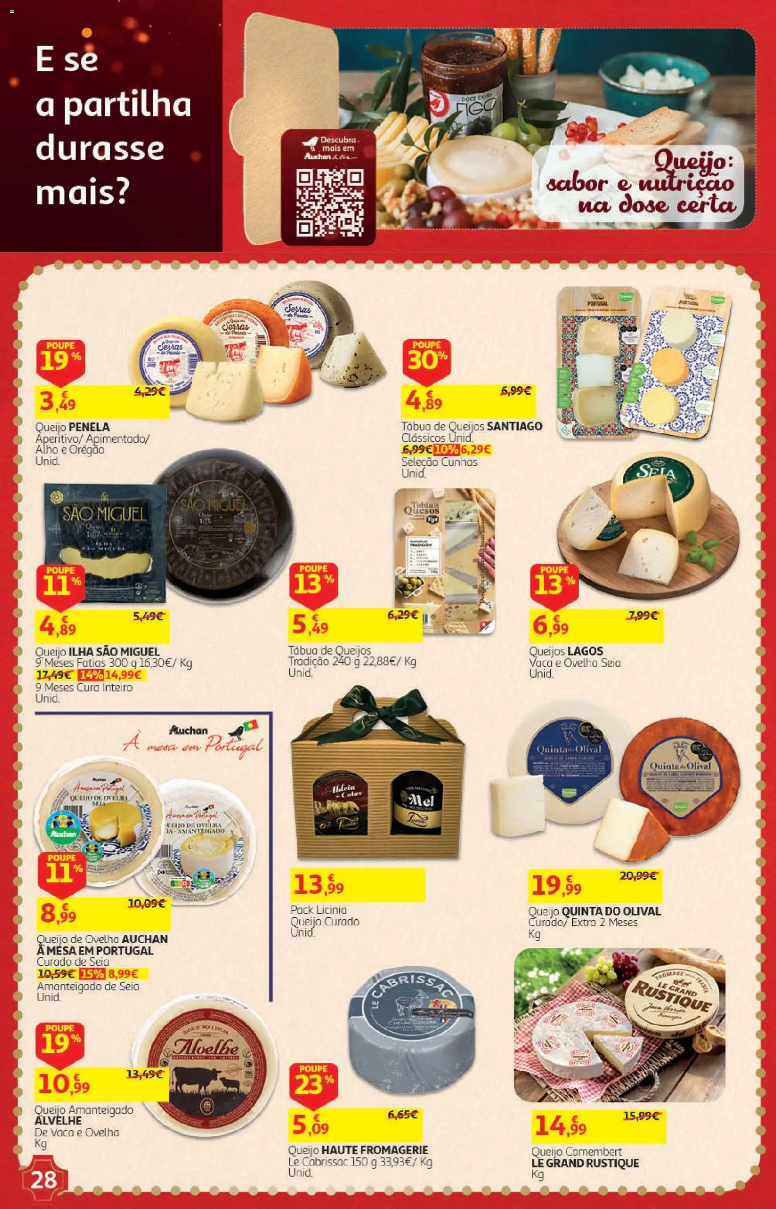 Auchan Presentes │ válido de 01/11/2026 | Página: 28 | Produtos: Camembert, Queijo de ovelha, Queijo camembert, Alho