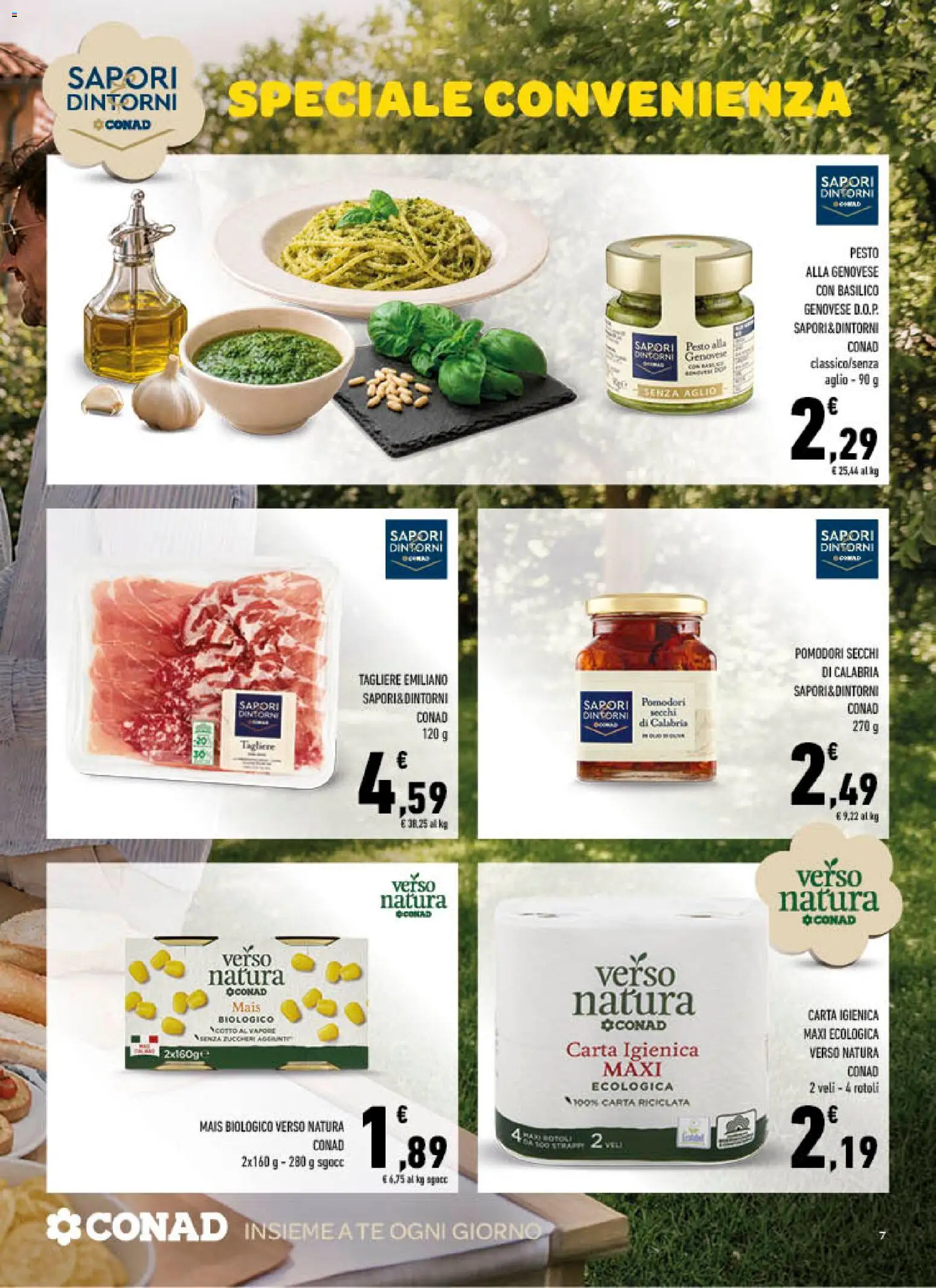 Volantino Conad del 10.06.2026 | Pagina: 7 | Prodotti: Tè, Basilico, Tagliere, Mais