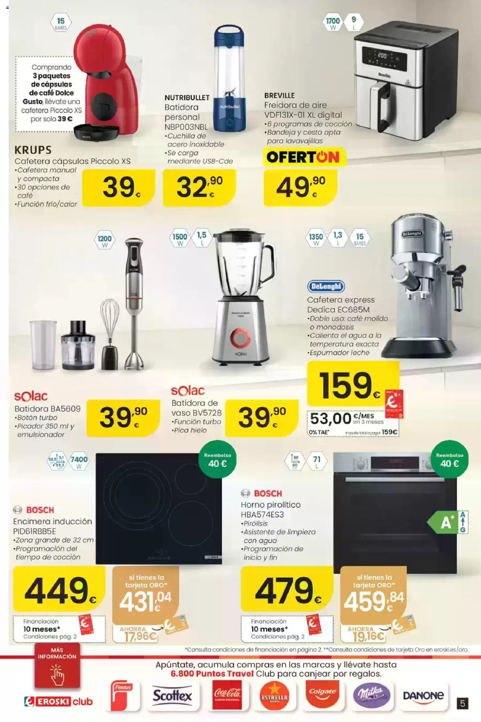 Eroski Oferta │ válido desde el 16/07/2026 | Página: 5 | Productos: Leche, Café molido, Horno, Lavavajillas