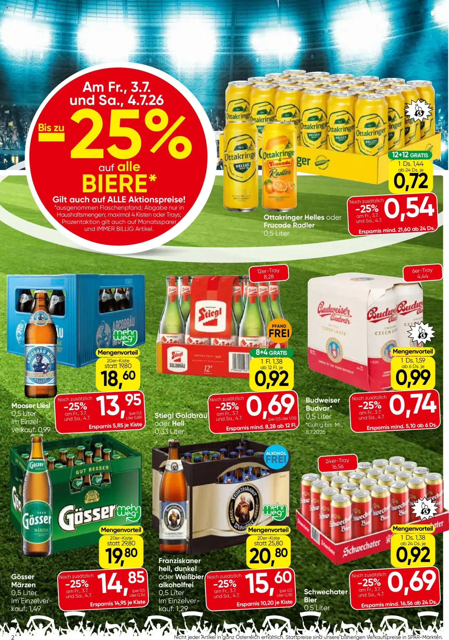 Spar Flugblatt - Oberösterreich gültig ab 01.07.2026 | Seite: 2 | Produkte: Bier
