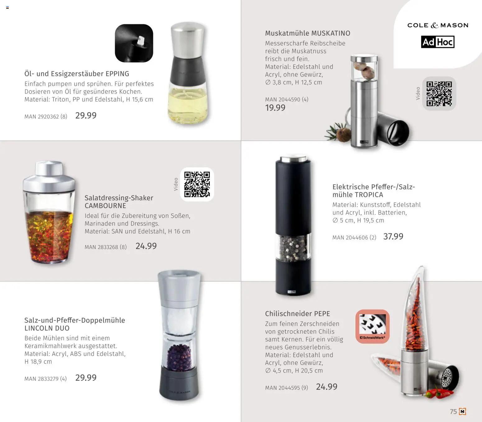 Müller Haushaltskatalog – gültig ab 01.10.2026 | Seite: 75 | Produkte: Mühle, Öl, Video