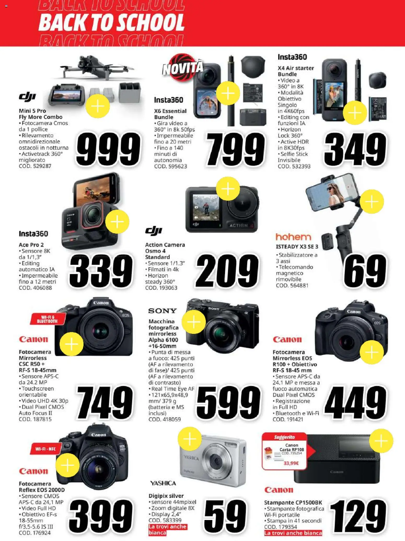 Volantino Media World del 20/08/2026 | Pagina: 29 | Prodotti: Telecomando, Stampante, Fotocamera, Batteria