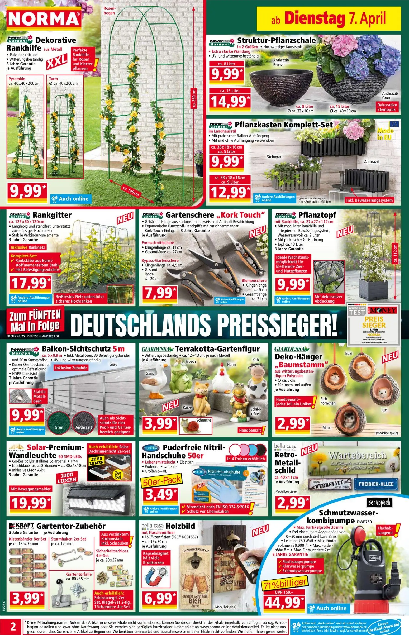 Norma Prospekt 	 – gültig ab 07.04.2026 | Seite: 2 | Produkte: Bier, Wandleuchte, Handschuhe, Maus