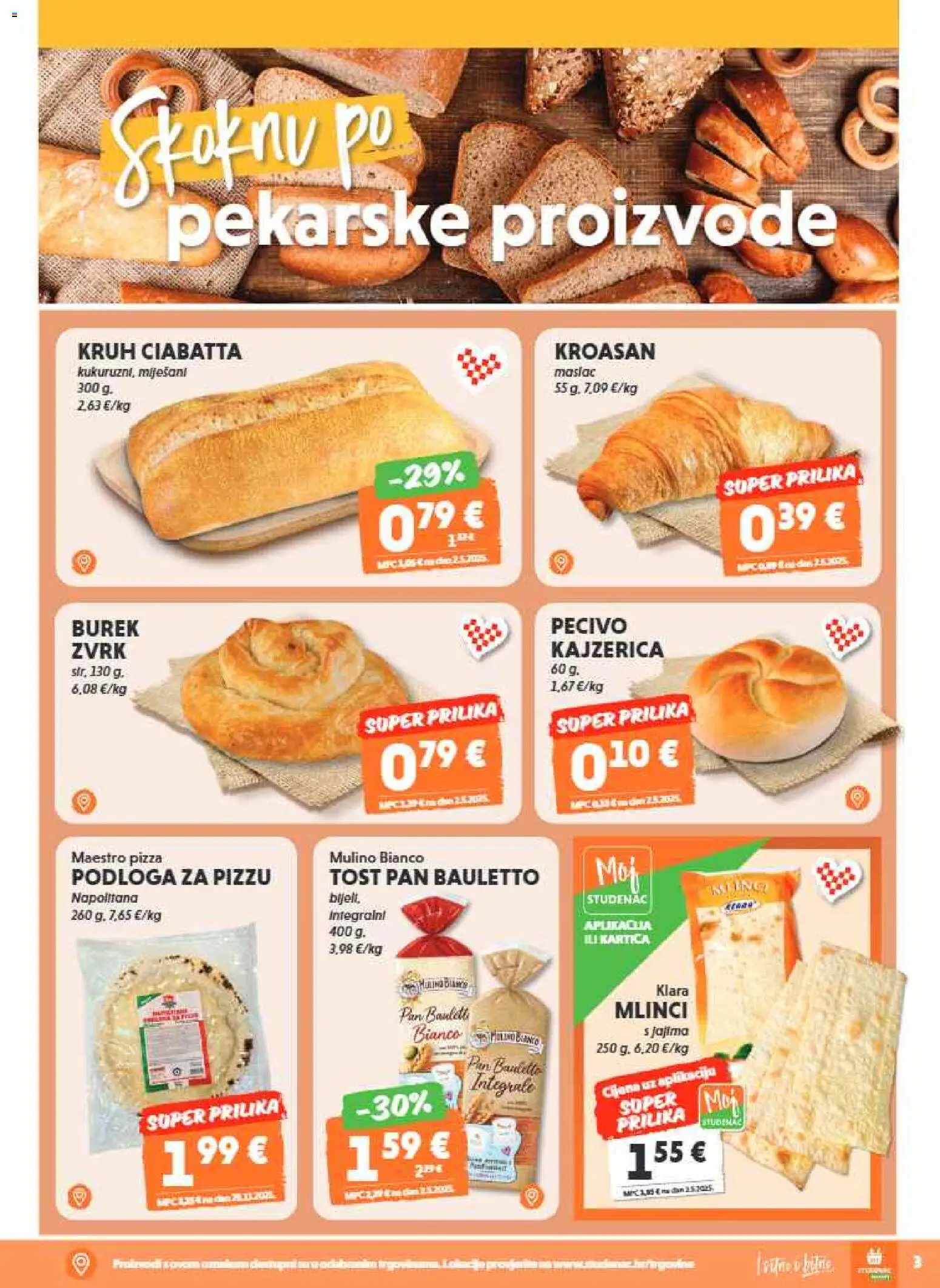 Studenac katalog | vrijedi od 06.05.2026 | Stranica: 3 | Proizvodi: Maslac, Kruh, Kroasan, Pecivo