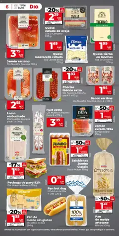 Vista previa Jamón serrano, Jamón serrano Dia Nuestra Alacena 200 g válido desde el 17/06/2026 | Página: 6