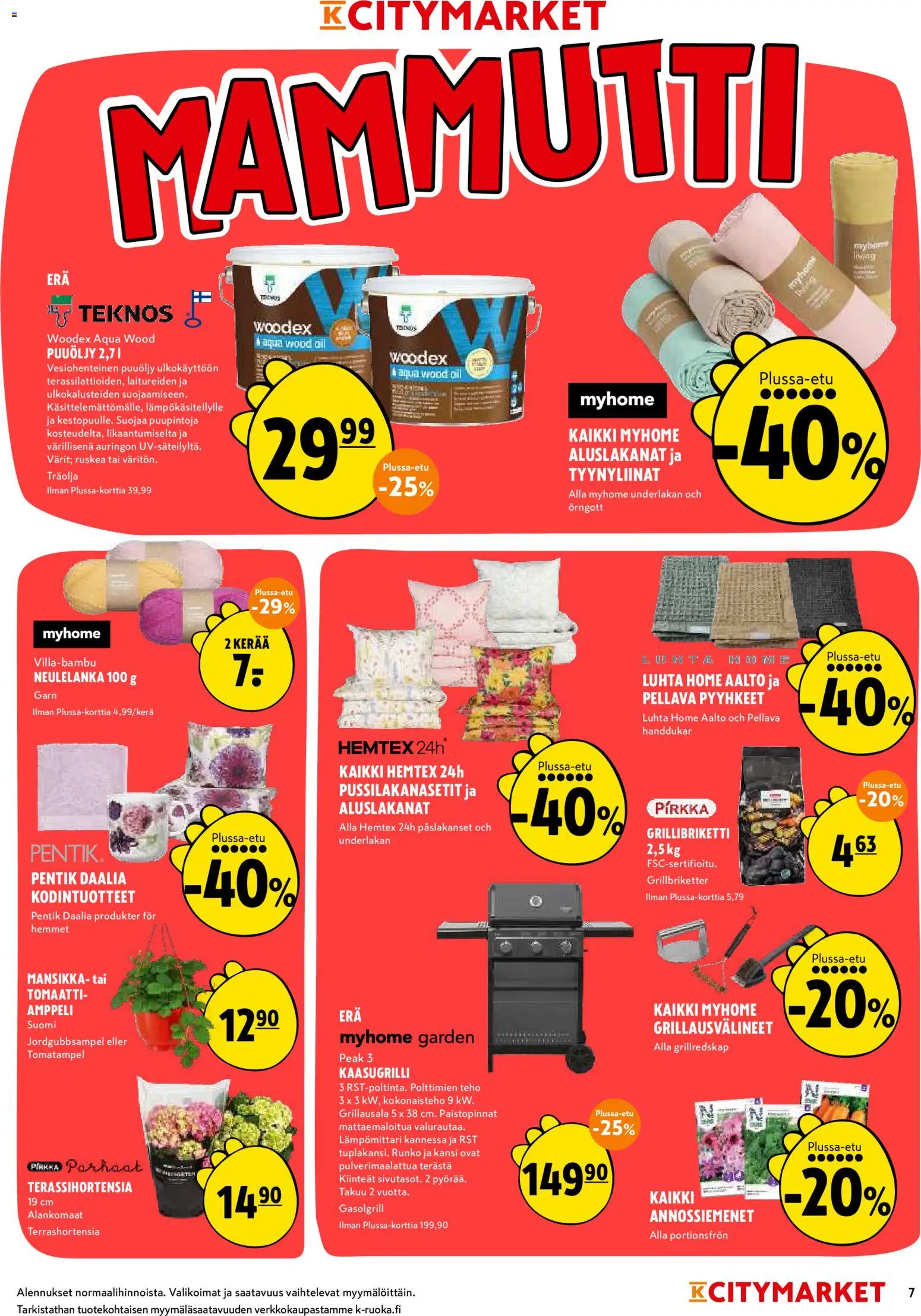 K-Citymarket tarjoukset – voimassa 18.05.2026 alkaen | Sivu: 7 | Tuotteet: Pyyhkeet, Lämpömittari, Kaasugrilli, Kansi