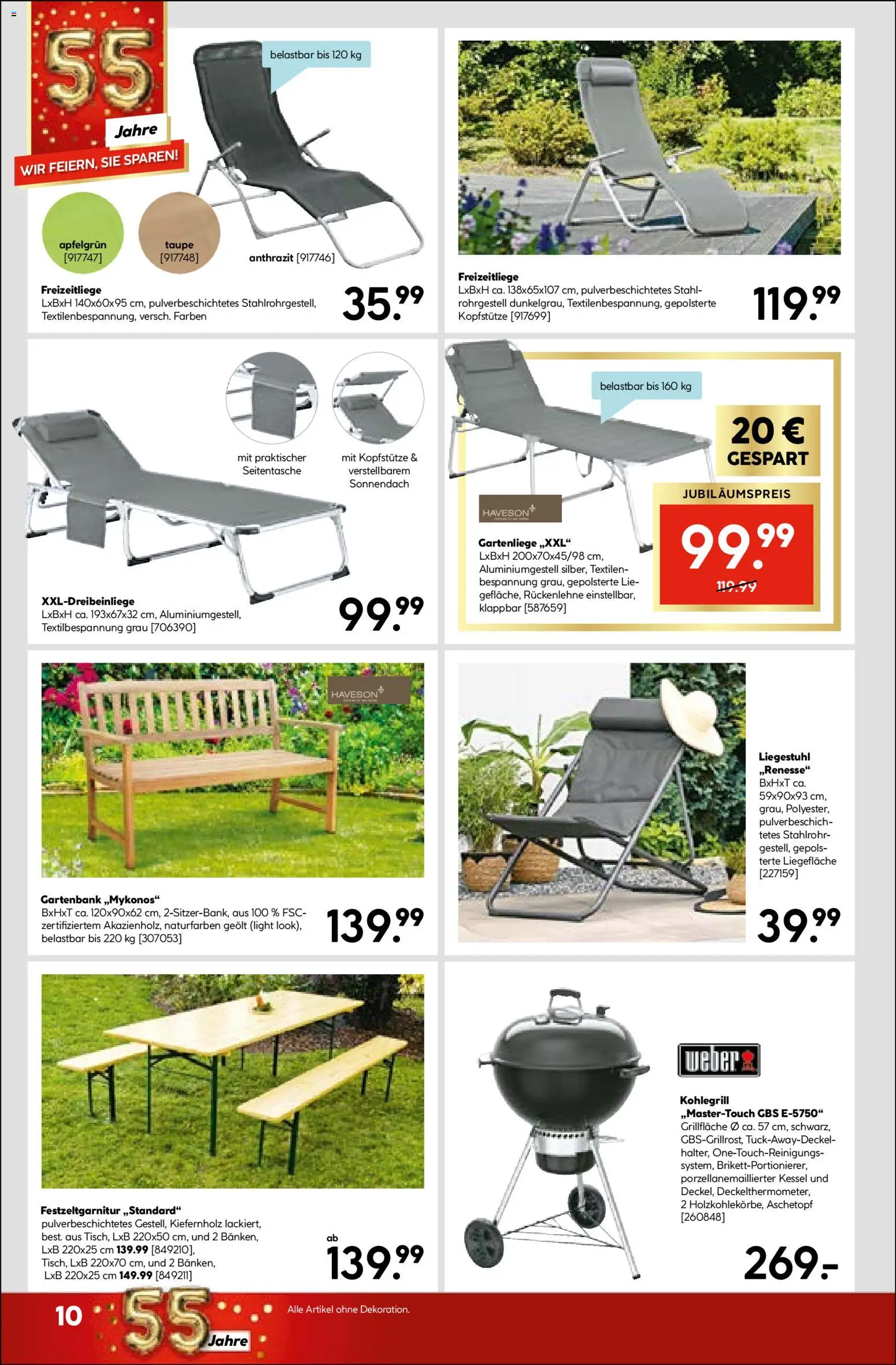 HELLWEG Flugblatt gültig ab 30.04.2026 | Seite: 10 | Produkte: Liegestuhl