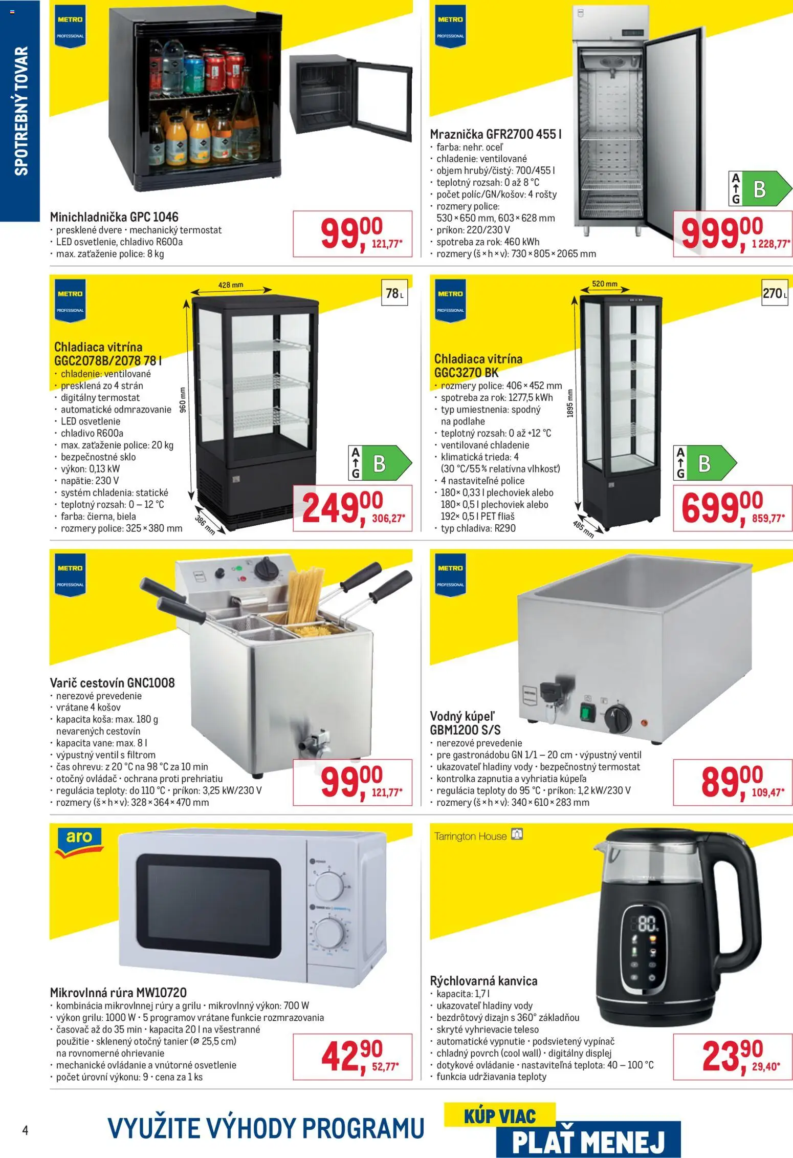 Nové Metro akcie – leták je platný od 01.07.2026 | Strana: 4 | Produkty: Led osvetlenie, Osvetlenie, Police, Ventil