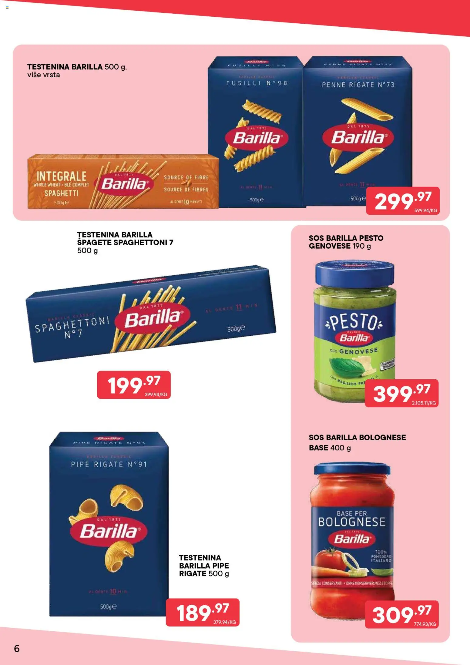 PerSu katalog - važi od 20.07.2026 | Strana: 6 | Proizvode: Testenina, Pesto, Sos