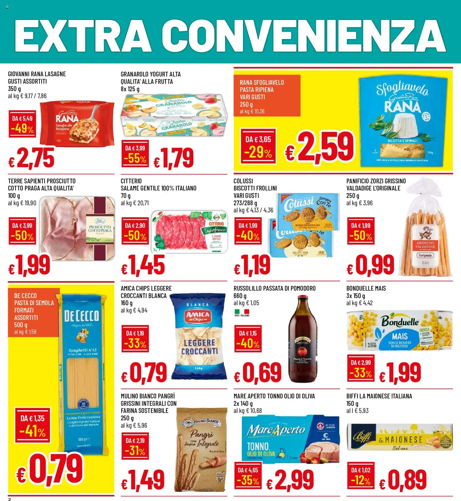 Volantino Galassia del 17/08/2026 | Pagina: 2 | Prodotti: Tè, Tonno, Farina integrale, Grissini