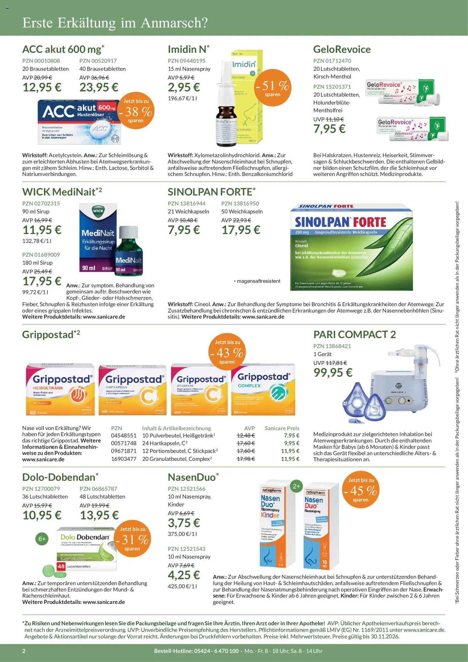 Sanicare Prospekt – gültig ab 23.09.2026 | Seite: 2 | Produkte: Sirup, Uhr