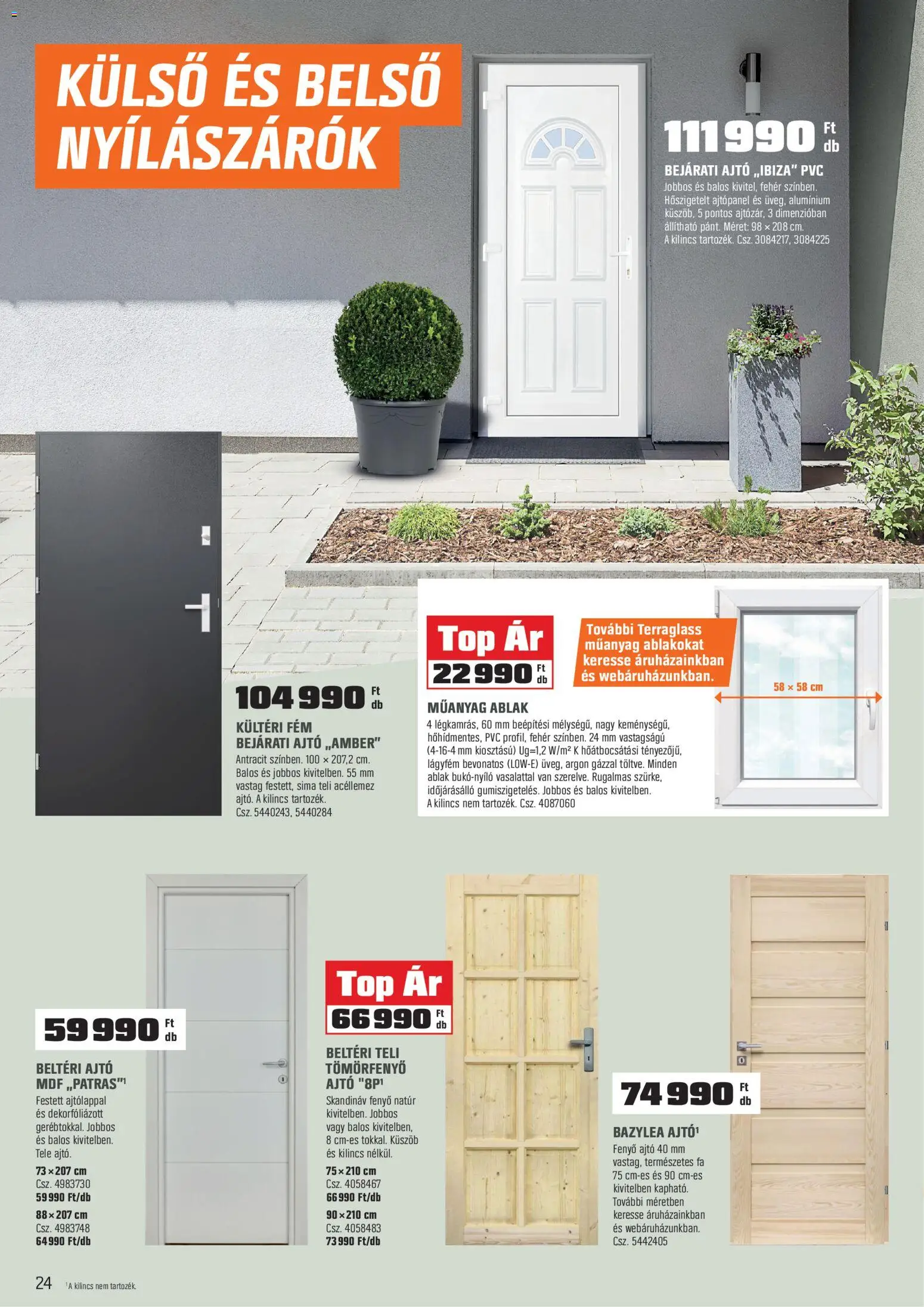 OBI akciós ujság - amely érvényes a következő dátumtól: 03.03.2026 | Oldal: 24 | Termékek: Bejárati ajtó, Ablak, Kilincs, Beltéri ajtó