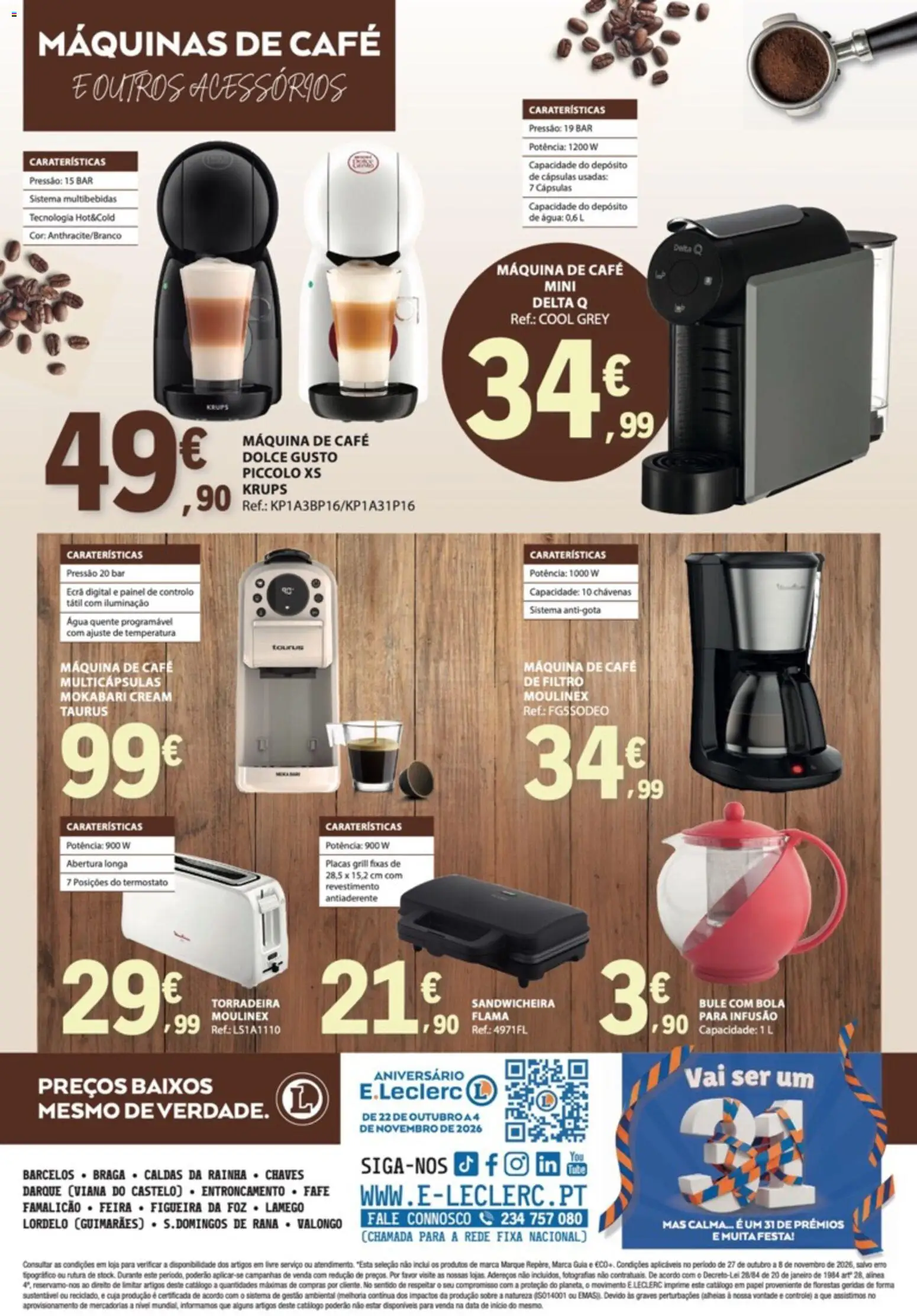 E.Leclerc folheto Bebidas Quentes │ válido de 27/10/2026 | Página: 16 | Produtos: Cápsulas, Iluminação, Chávenas, Café