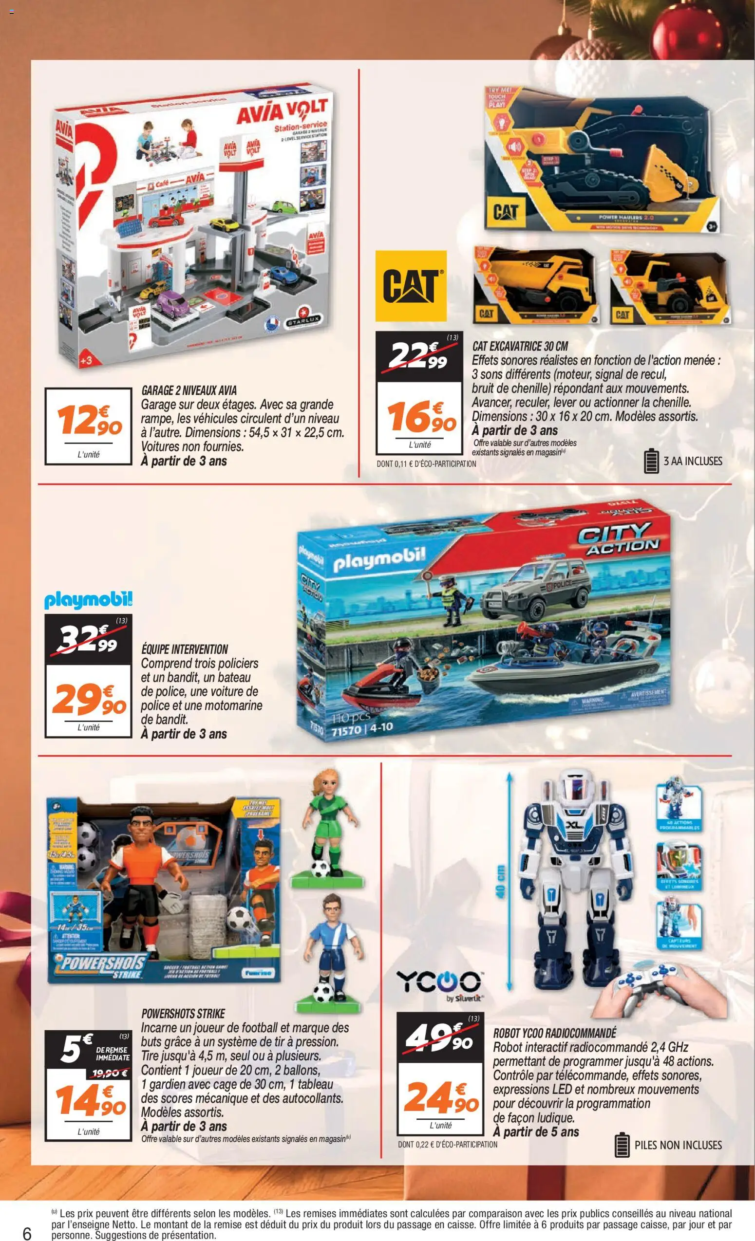 {H1} | Page: 6 | Produits: Joueur, Robot, Garage, Café