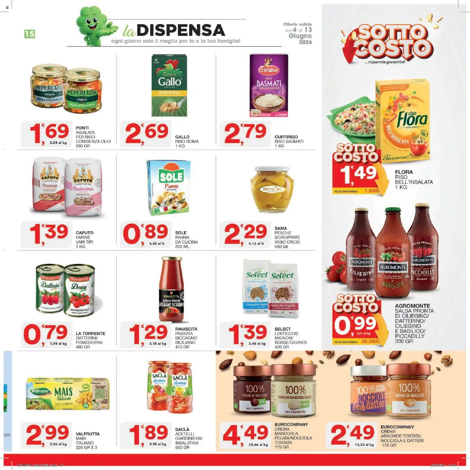 Volantino SISA del 04.06.2026 | Pagina: 15 | Prodotti: Pomodorini, Riso Basmati, Riso, Mandorle