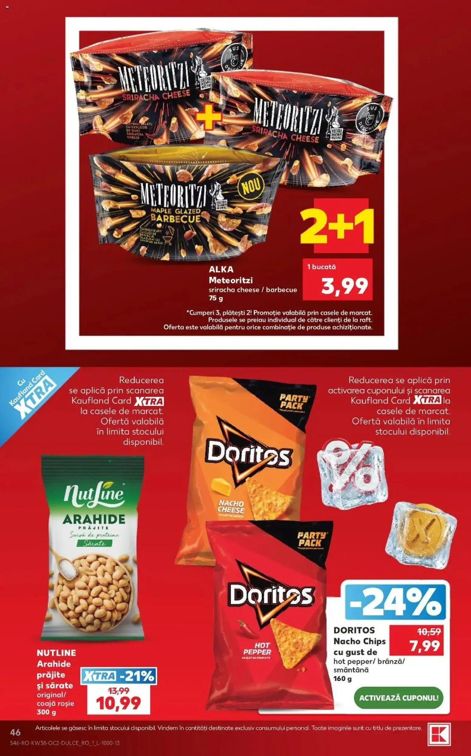 Kaufland Ploiești 16.09.2026 - Revista si Oferta | Pagină: 46 | Produse: Proteine, Aplică, Arahide, Doritos