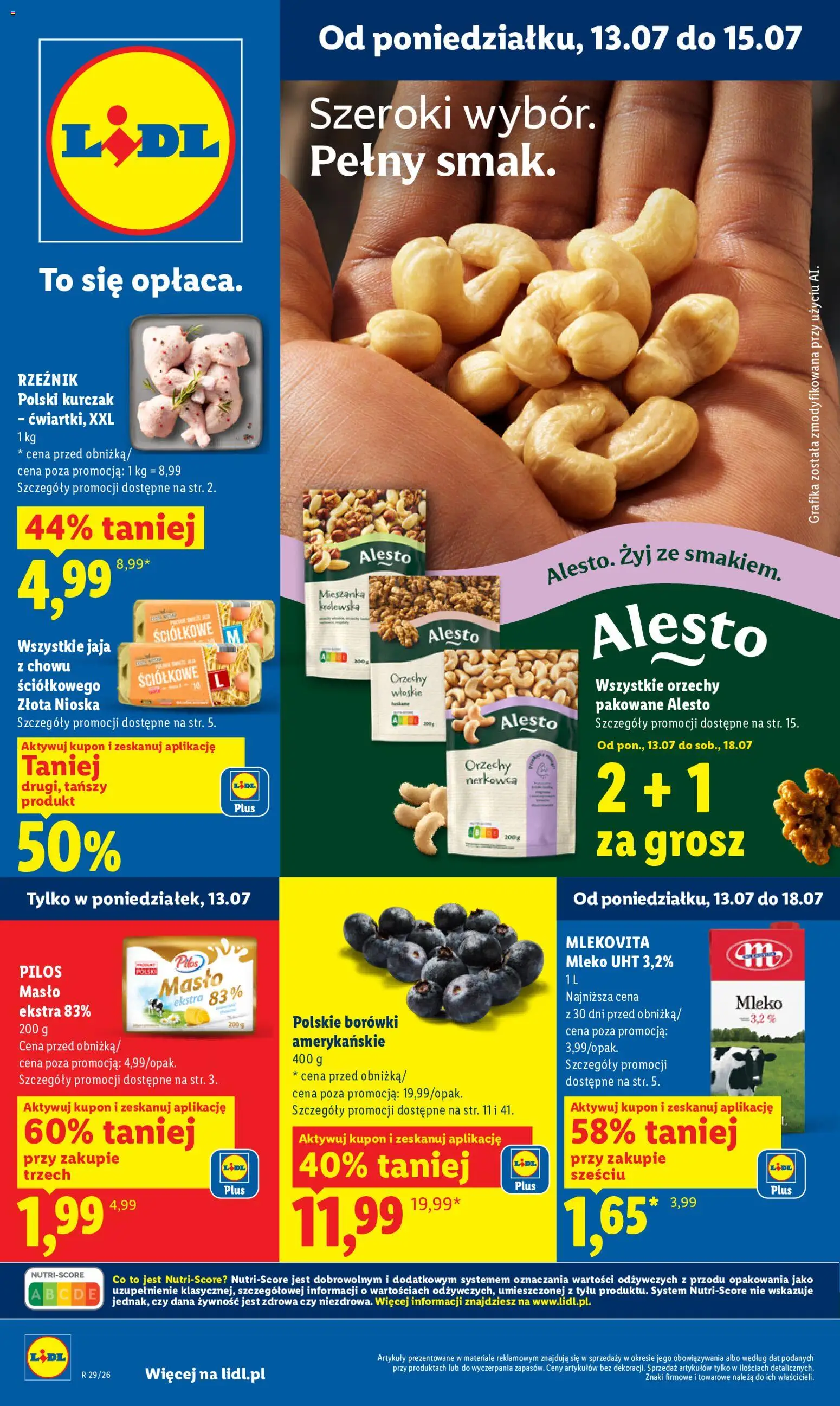 Lidl Polsko leták od 13.07.2026 | Strana: 1 | Produkty: Mléko