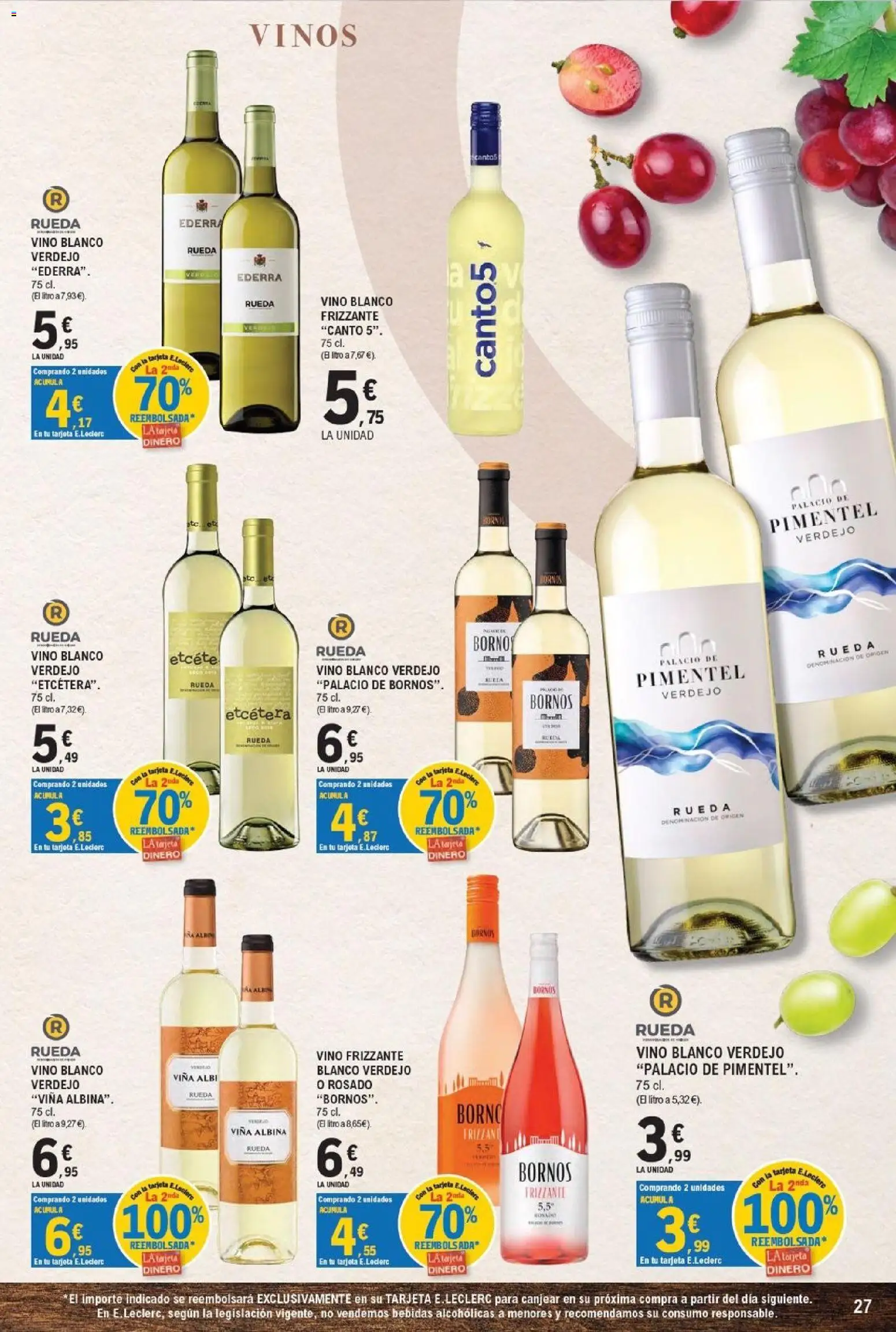 E.Leclerc - Miranda de Ebro │ válido desde el 16/09/2026 | Página: 27 | Productos: Vino, Vino blanco, Bebidas