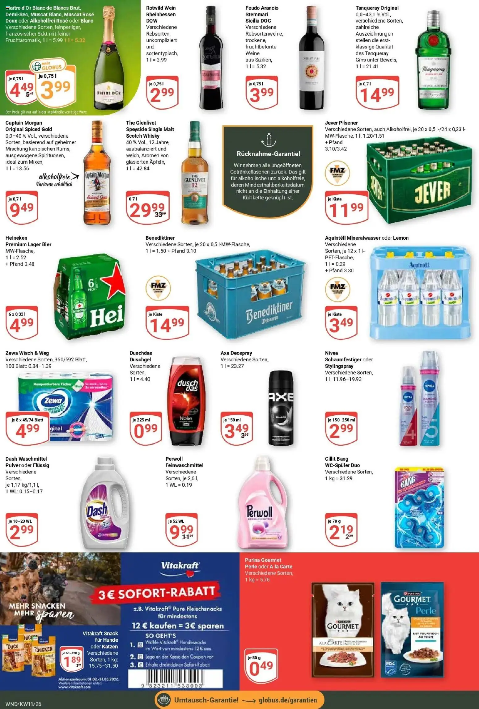 Globus prospekt St. Wendel	 – gültig ab 09.03.2026 | Seite: 7 | Produkte: Whisky, Zewa, Duschdas, Deospray