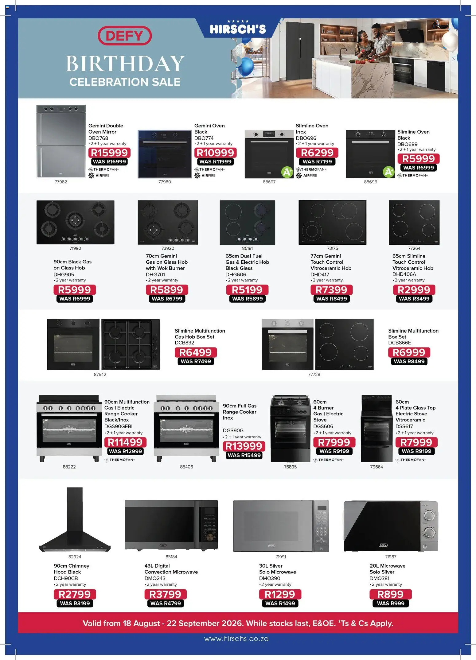 New Hirsch's catalogue – valid from 21/08/2026 | Page: 17 | Products: Plate, Cooker, Microwave, Hood