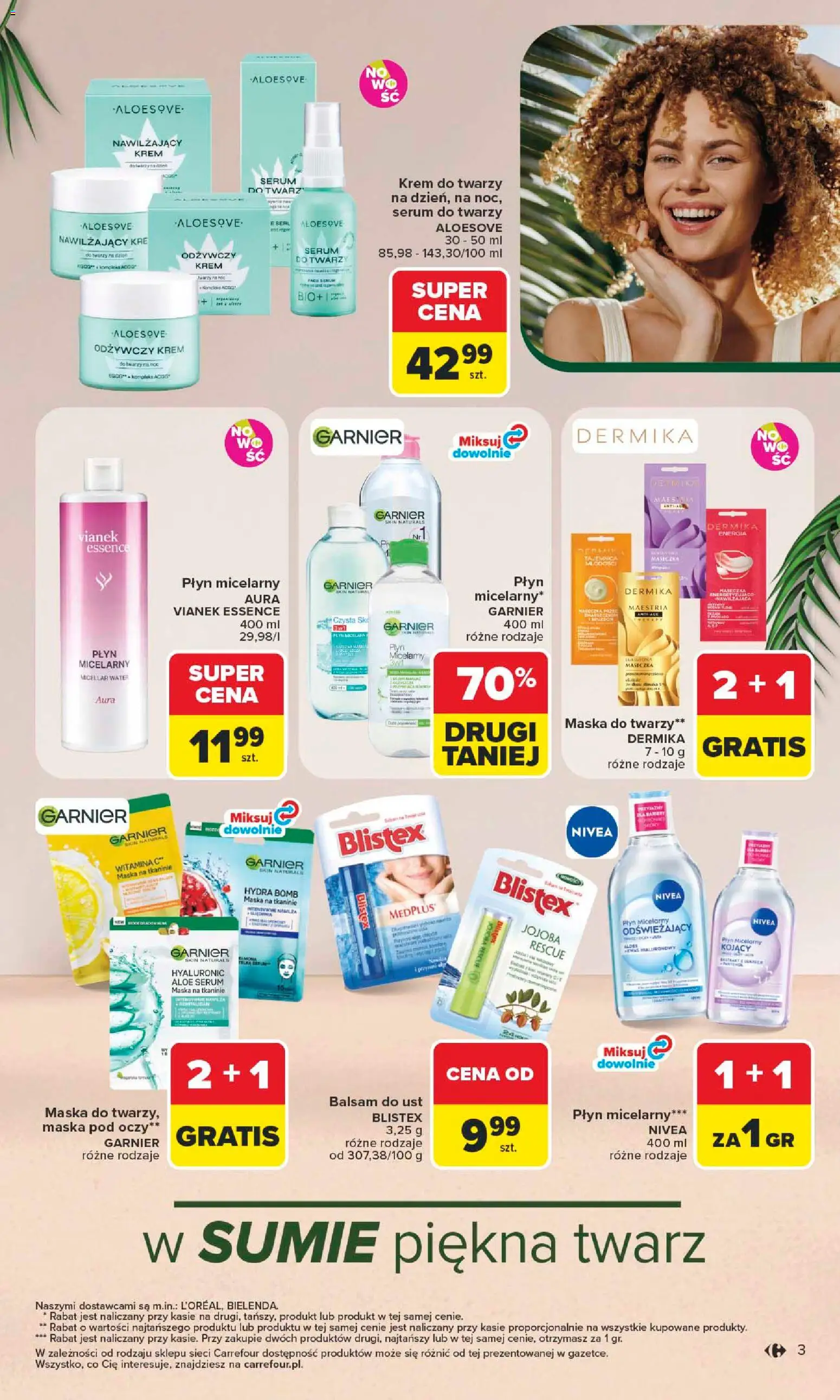 Carrefour gazetka - Latem jest pięknie od 06.07.2026 | Strona: 3 | Produkty: Maska, Krem, Krem do twarzy, Serum do twarzy