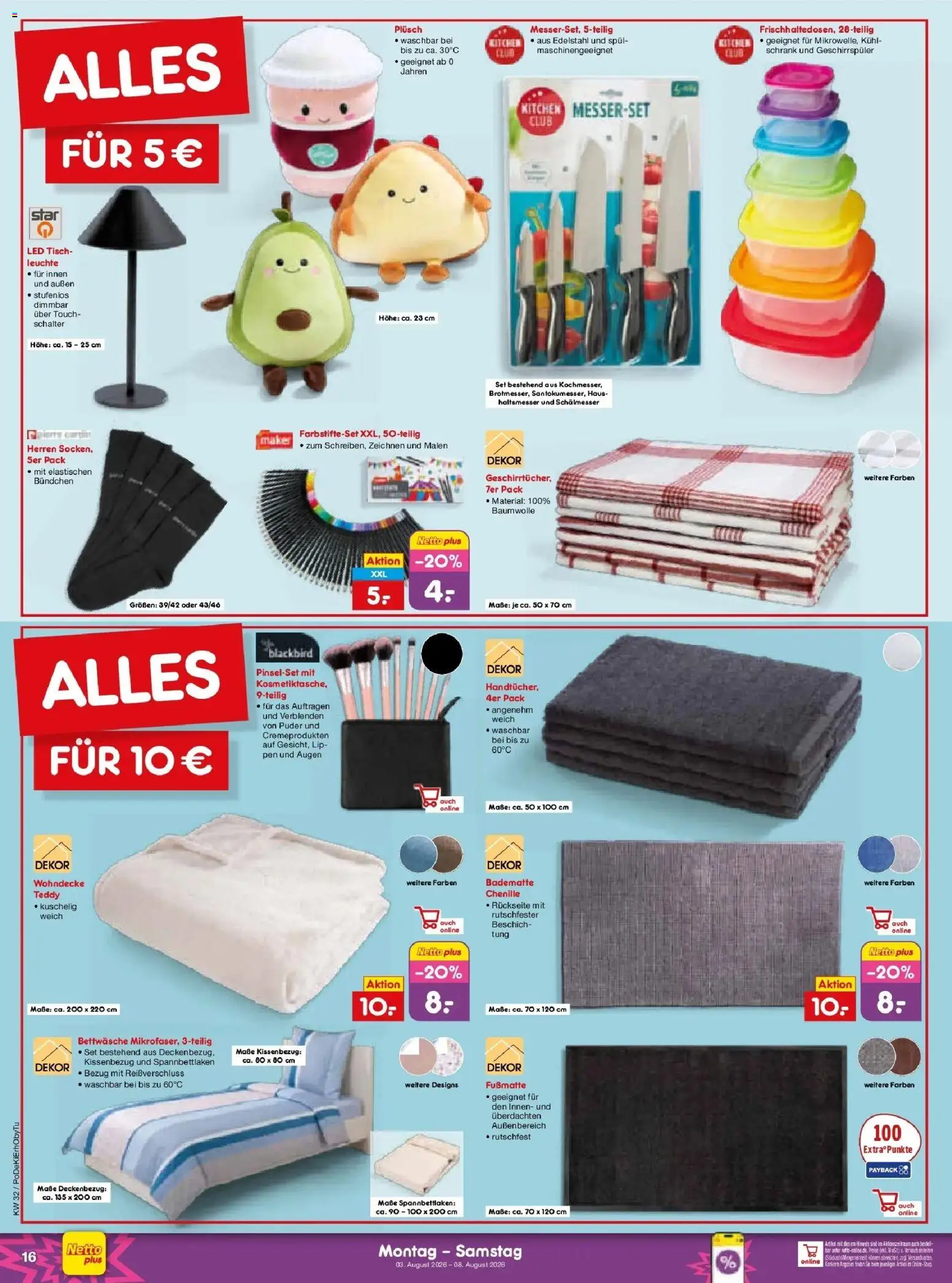 Netto Marken-Discount Prospekt Buttenwiesen – gültig ab 03.08.2026 | Seite: 32 | Produkte: Geschirrspüler, Schrank, Puder, Fußmatte