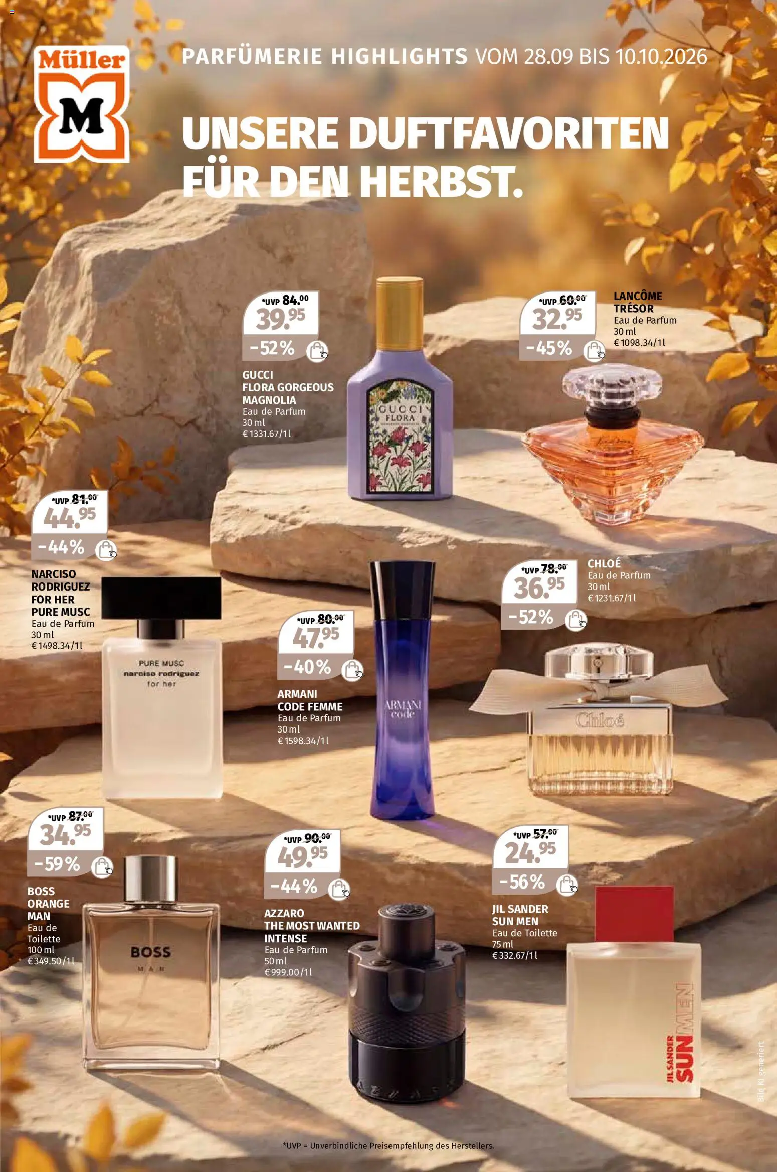 Müller Parfümerie-Highlights – gültig ab 28.09.2026 | Seite: 1 | Produkte: Toilette, Parfüm, Eau de Toilette, Eau de Parfum