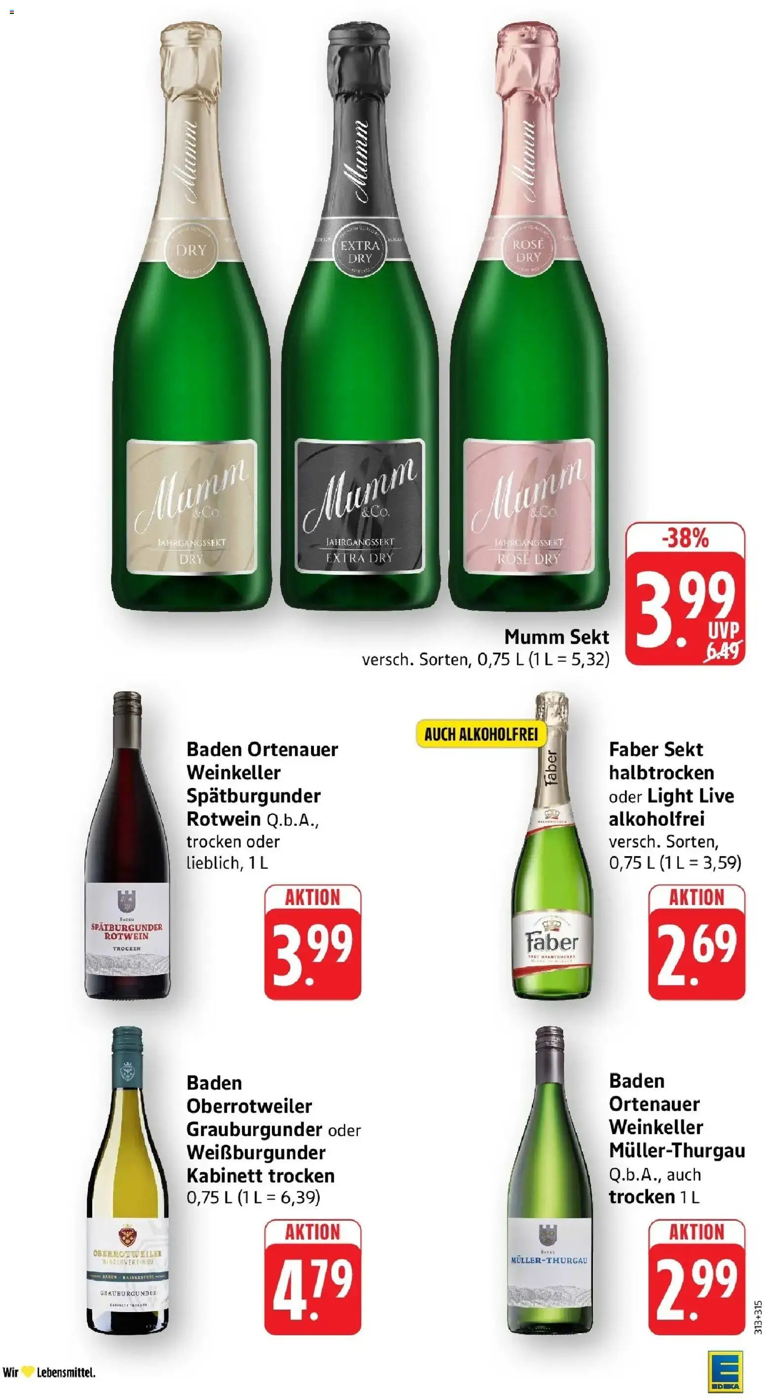 Edeka Prospekt Freiburg – gültig ab 27.07.2026 | Seite: 32 | Produkte: Mumm sekt, Rotwein, Sekt