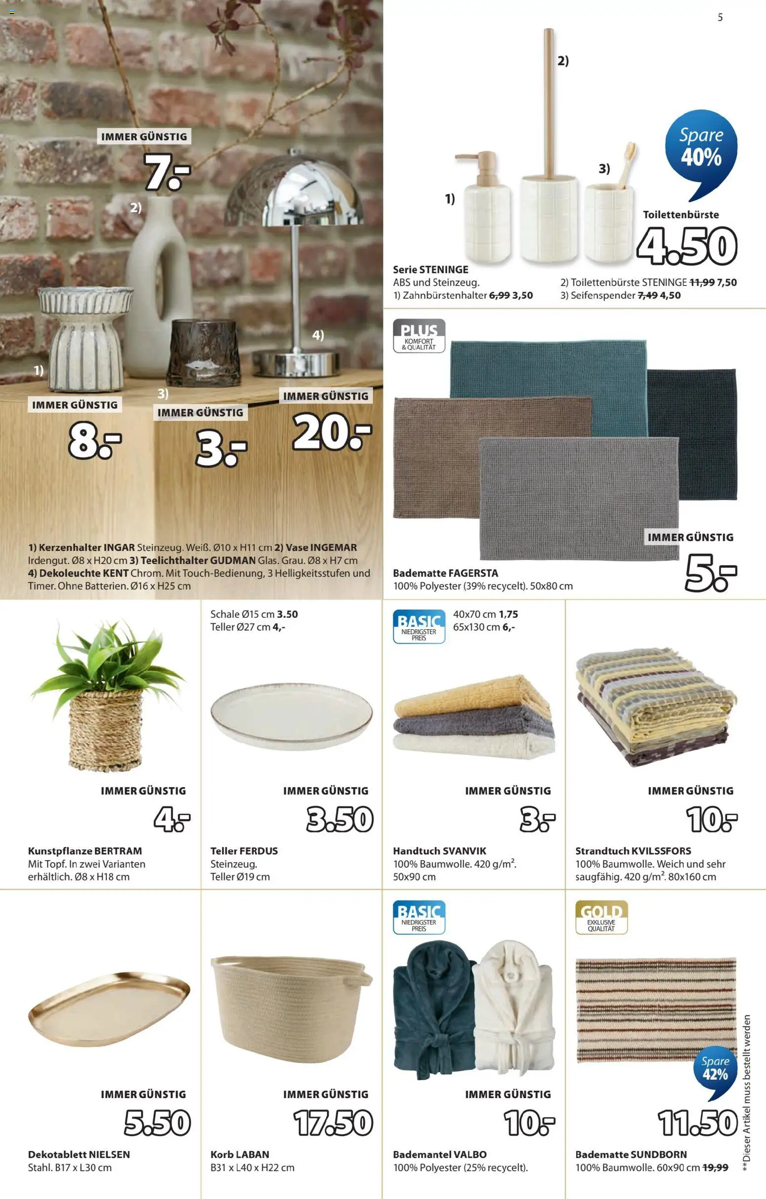 JYSK Prospekt aktuell gültig ab 07.07.2026 | Seite: 5 | Produkte: Bademantel, Korb, Vase