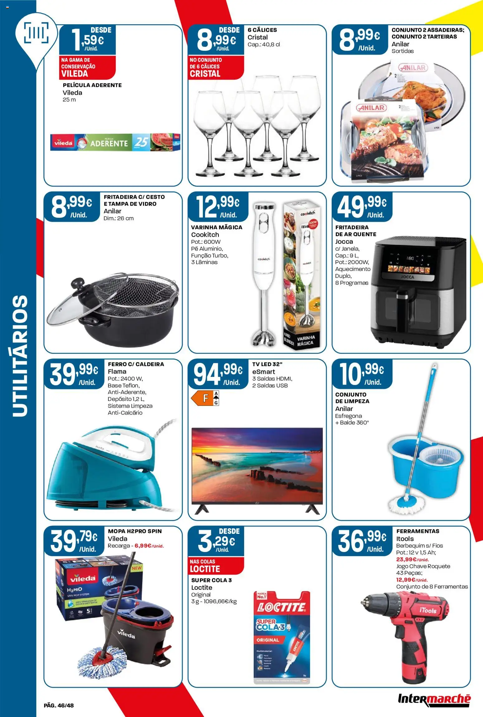 Intermarché folheto │ válido de 08/10/2026 | Página: 46 | Produtos: Balde, Tv led, Anticalcário, Base