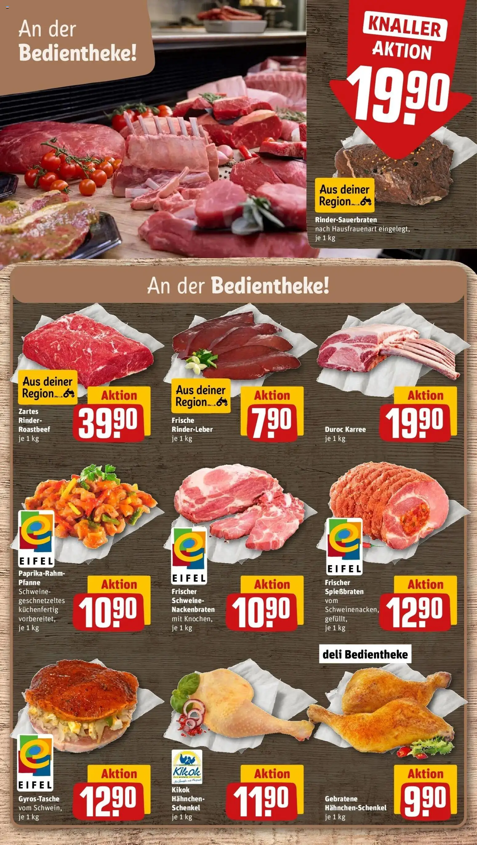 REWE Prospekt ab 05.10.2026 zum Blättern » Angebote | Seite: 10 | Produkte: Hahnchen, Hahnchenschenkel, Roastbeef