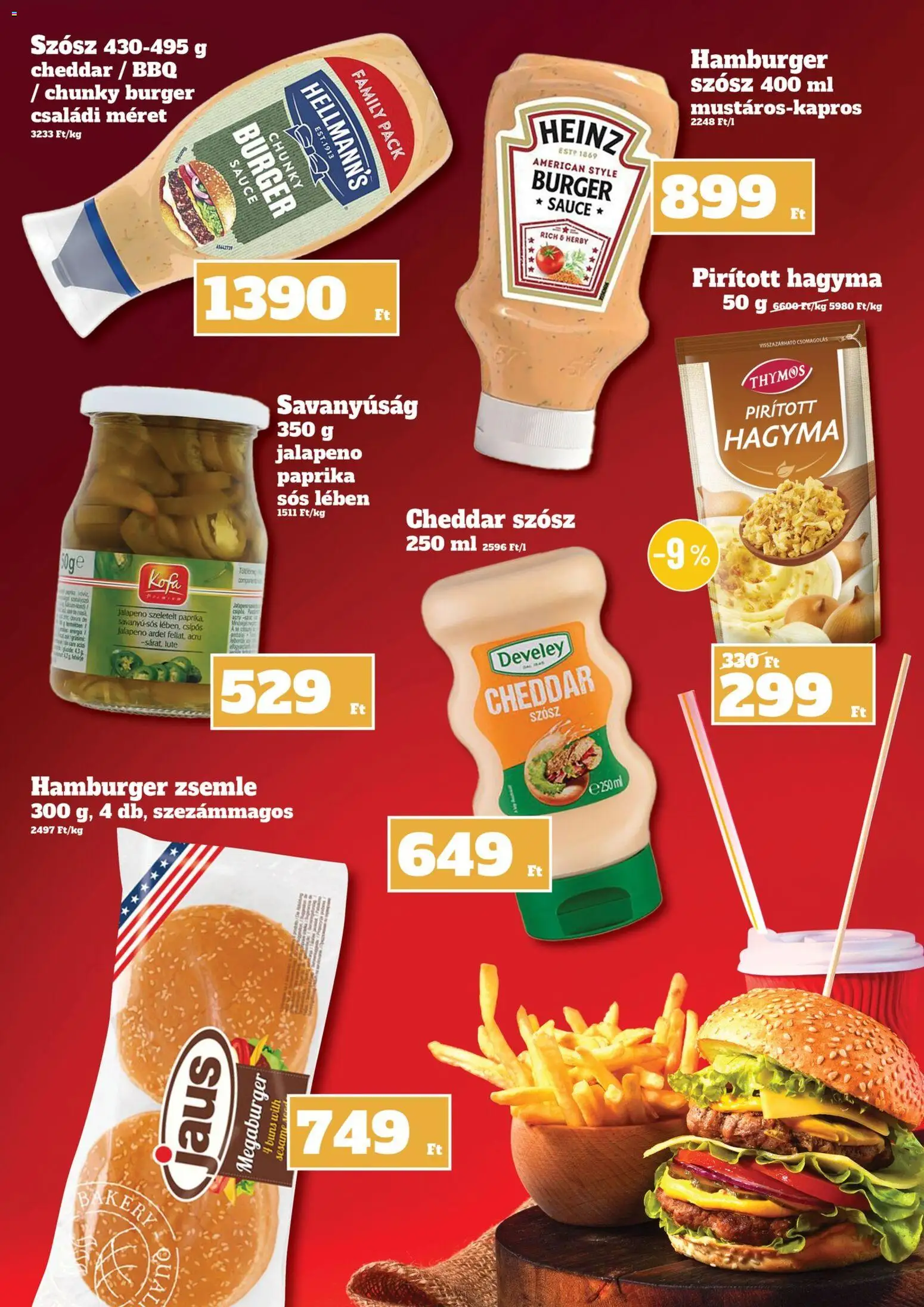 Family Diszkont akciós ujság - amely érvényes a következő dátumtól: 07.05.2026 | Oldal: 8 | Termékek: Hamburger, Jalapeno, Hagyma, Szósz