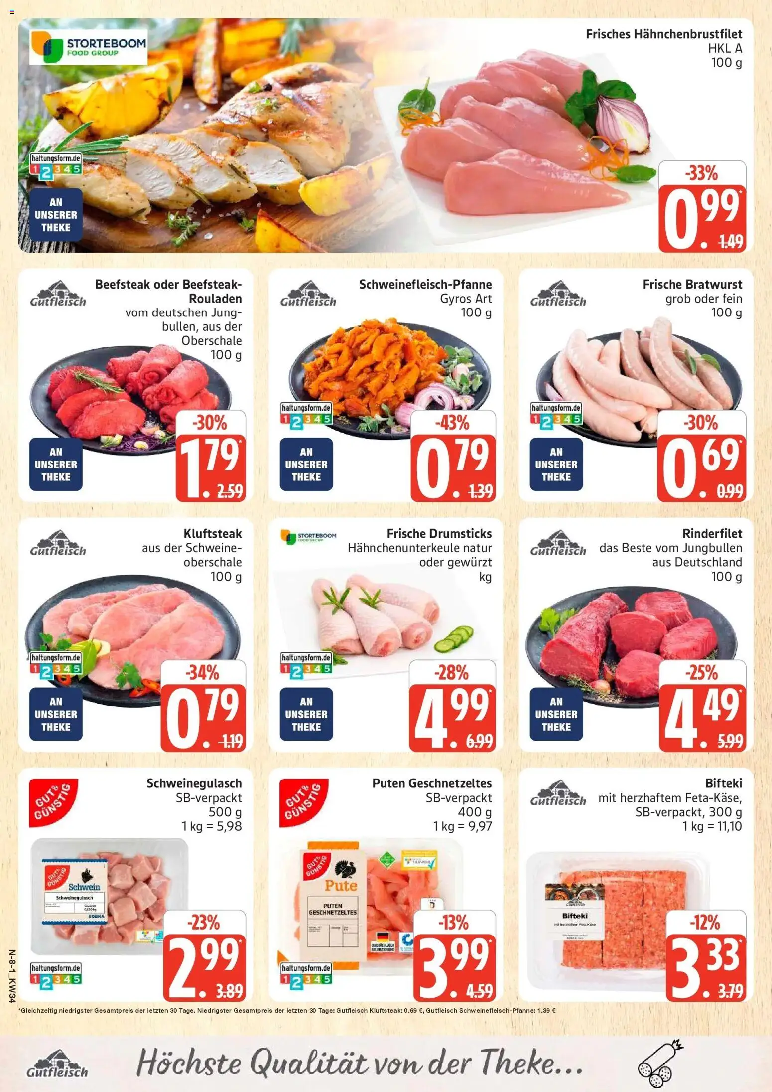 Marktkauf Prospekt Cuxhaven (ab 17.08.2026) » Angebote online | Seite: 8 | Produkte: Pute, Rinderfilet, Bratwurst, Gyros