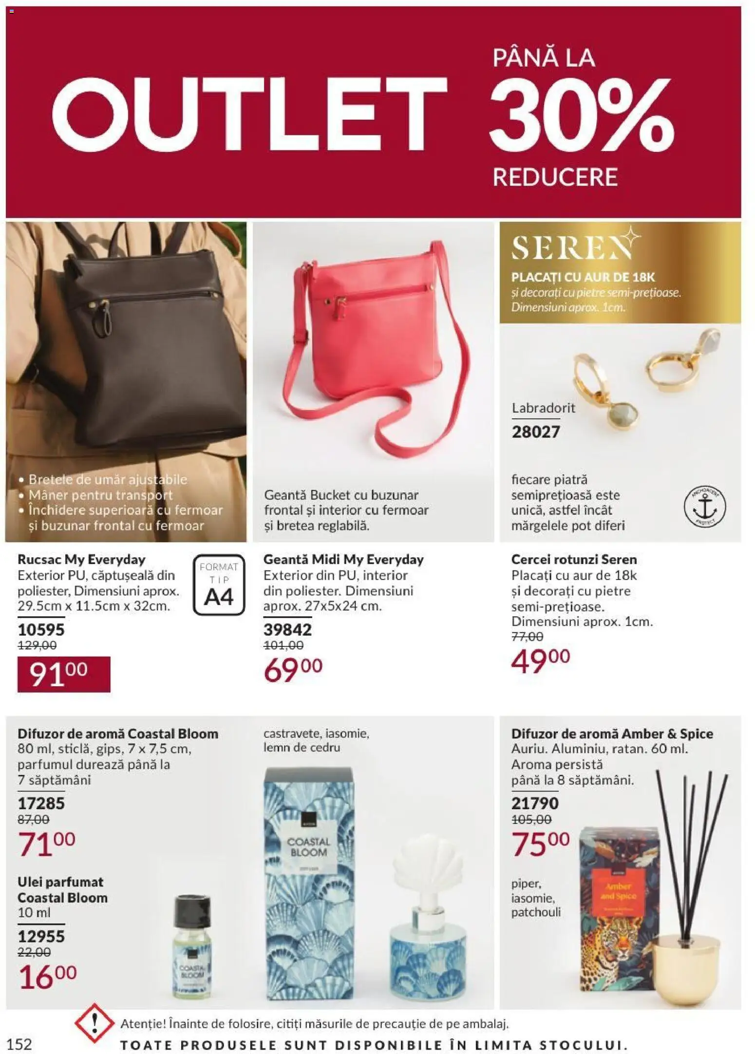 Noul catalog Avon – valabil de la 01.09.2026 | Pagină: 152 | Produse: Geantă, Cercei, Ulei parfumat, Ulei