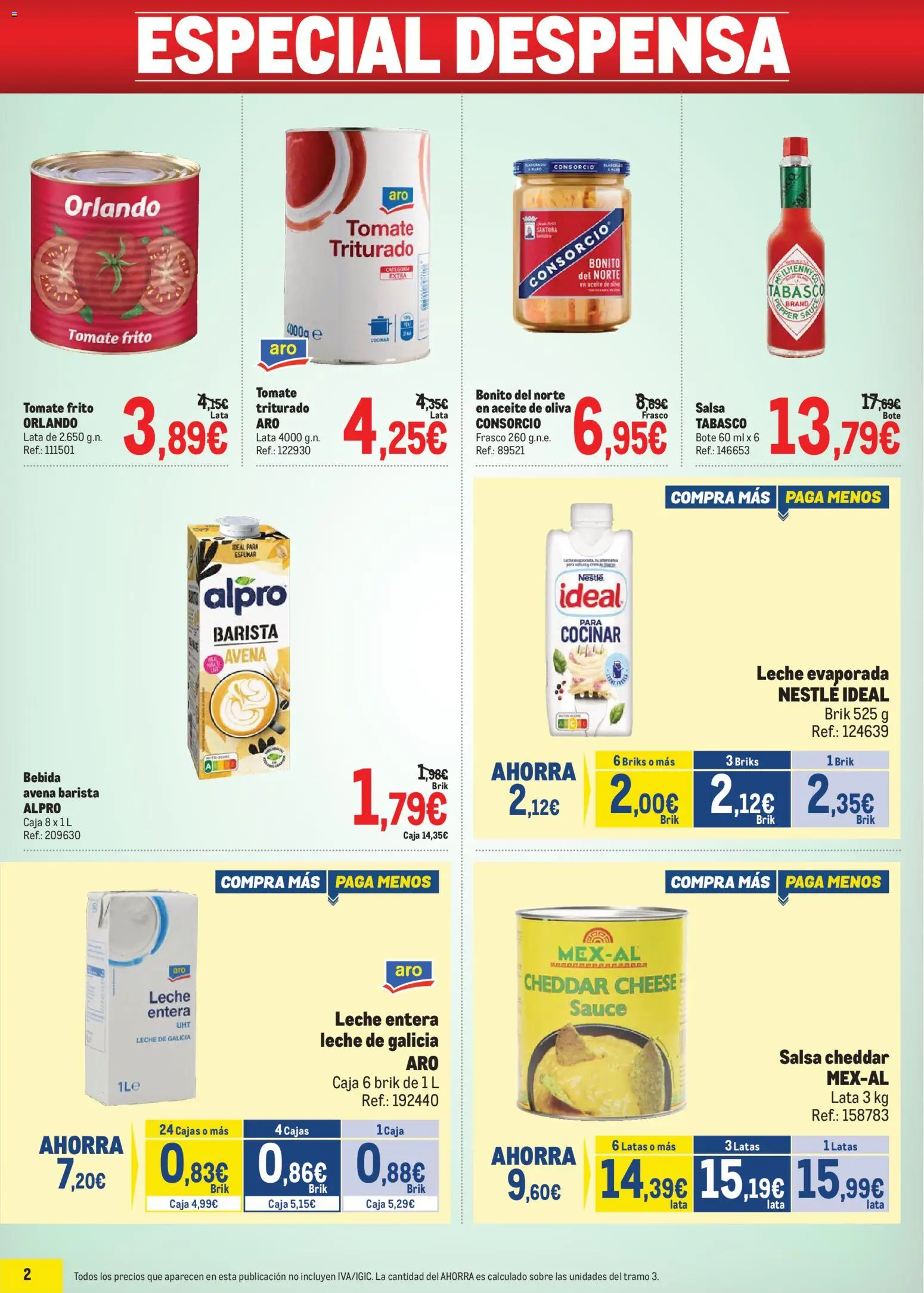 Makro catálogo │ válido desde el 07/09/2026 | Página: 2 | Productos: Leche, Aceite, Tomate, Aceite de oliva