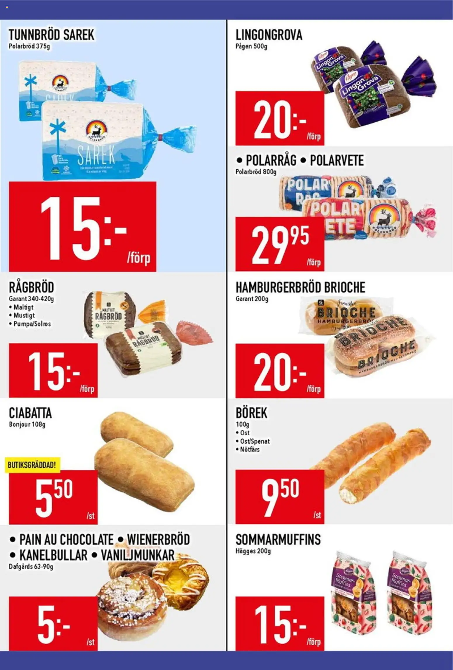 Matdax reklamblad aktuell från 24/08/2026 | Sida: 6 | Produkter: Brioche, Tunnbröd, Nötfärs, Muffins