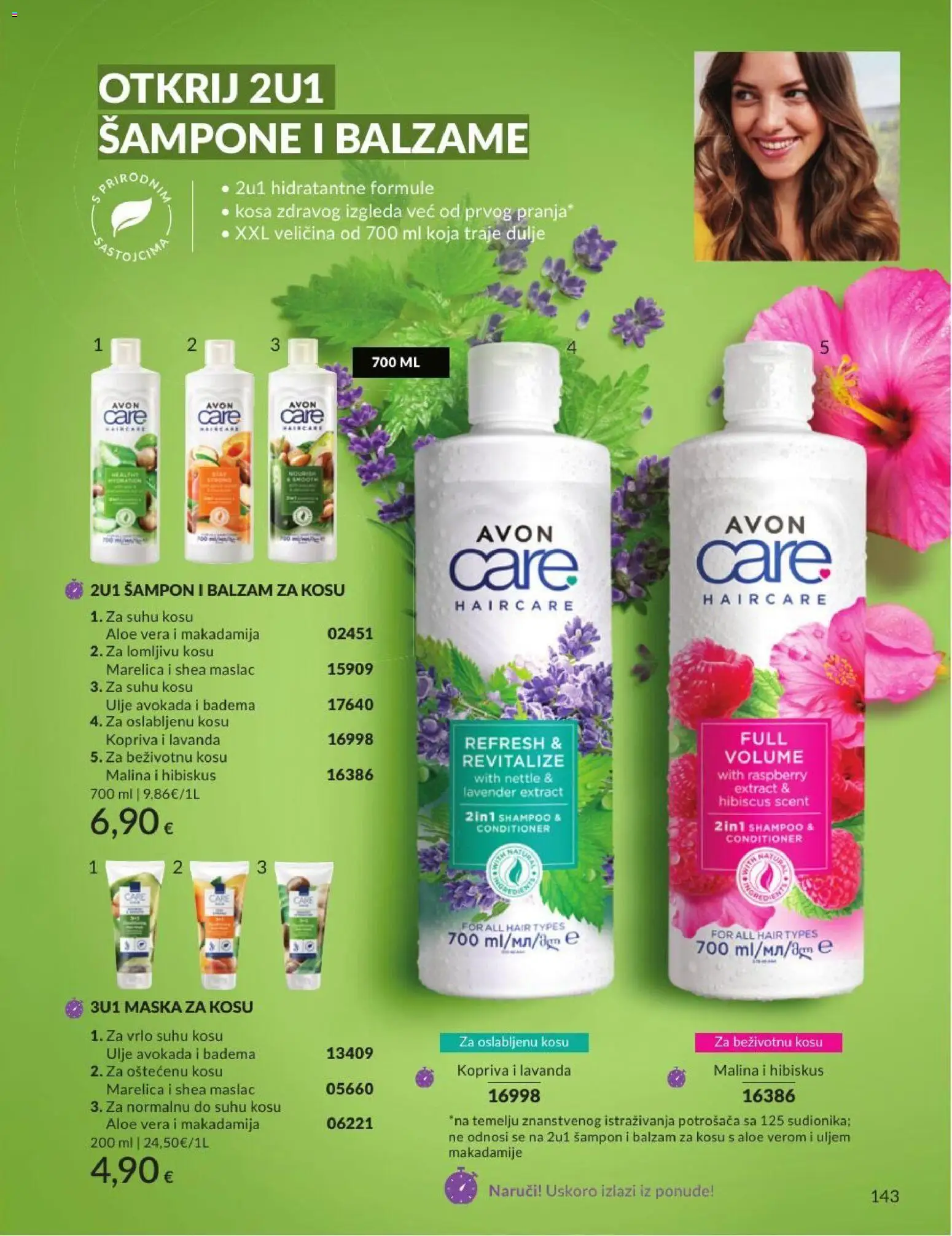 Avon katalog | vrijedi od 30.06.2026 | Stranica: 143 | Proizvodi: Šampon, Maska za kosu, Maska, Maslac
