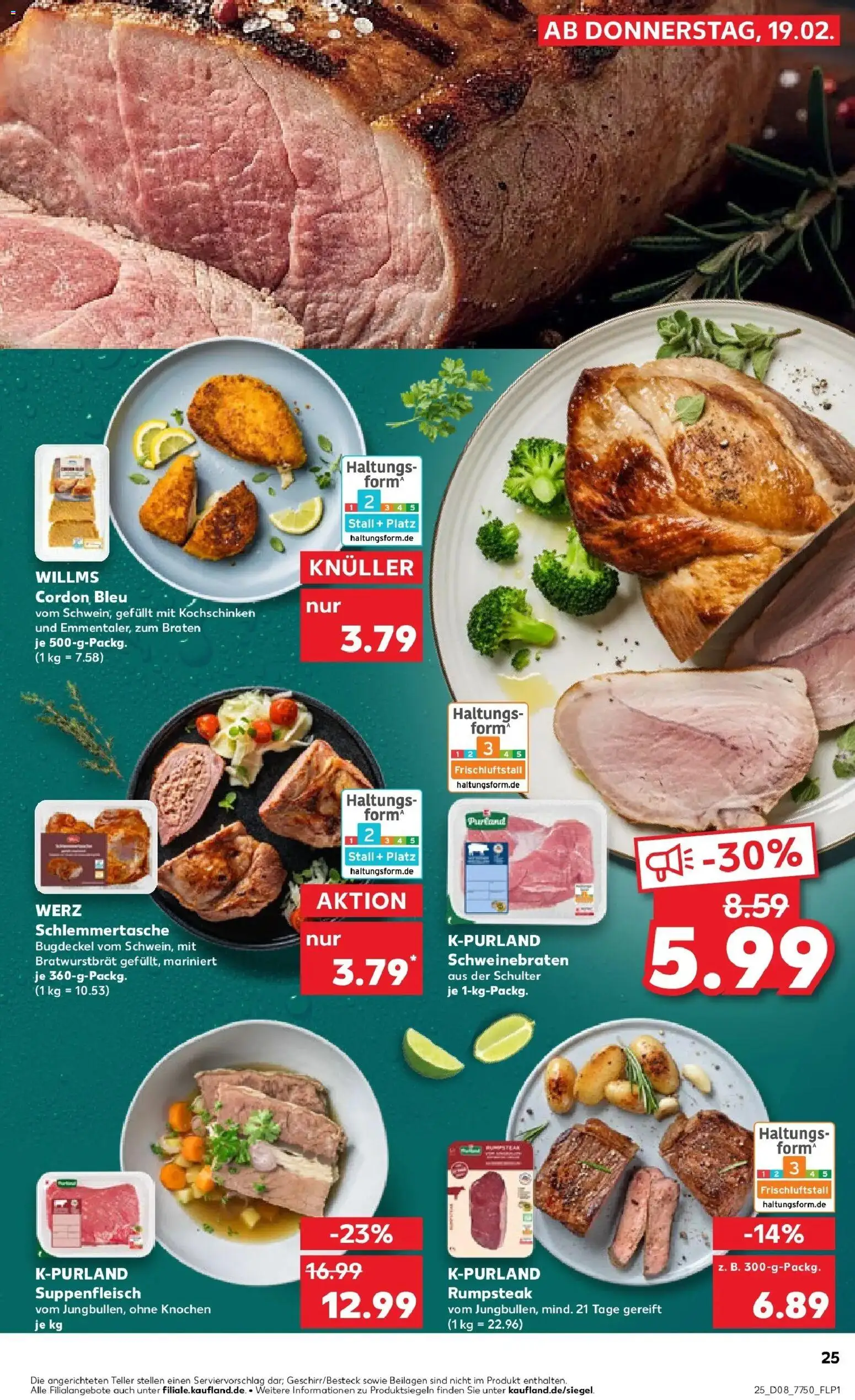 Kaufland prospekt Hermeskeil	 – gültig ab 19.02.2026 | Seite: 33 | Produkte: Rumpsteak, Suppenfleisch, Steak