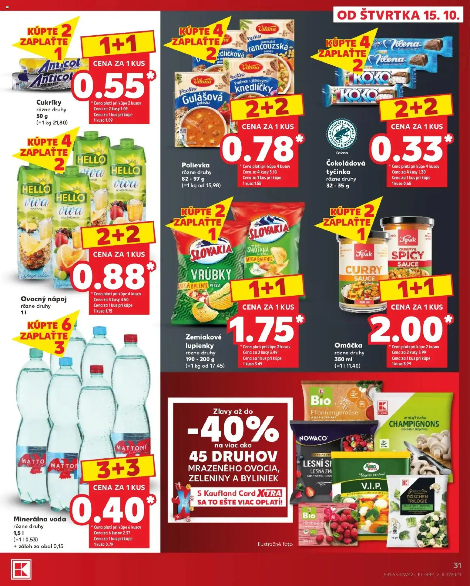 Kaufland SK akciós ujság - amely érvényes a következő dátumtól: 2026.10.15. | Oldal: 31 | Termékek: Kakaó, Pizza, Multivitamin