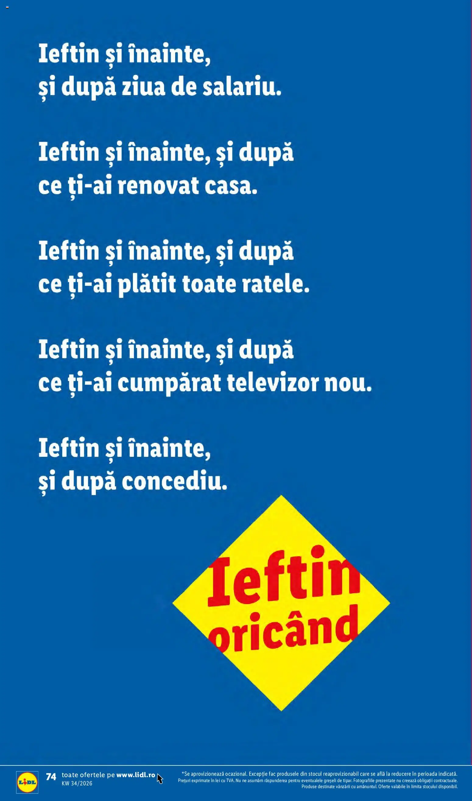 Noul catalog Lidl – valabil de la 17.08.2026 | Pagină: 74 | Produse: Televizor