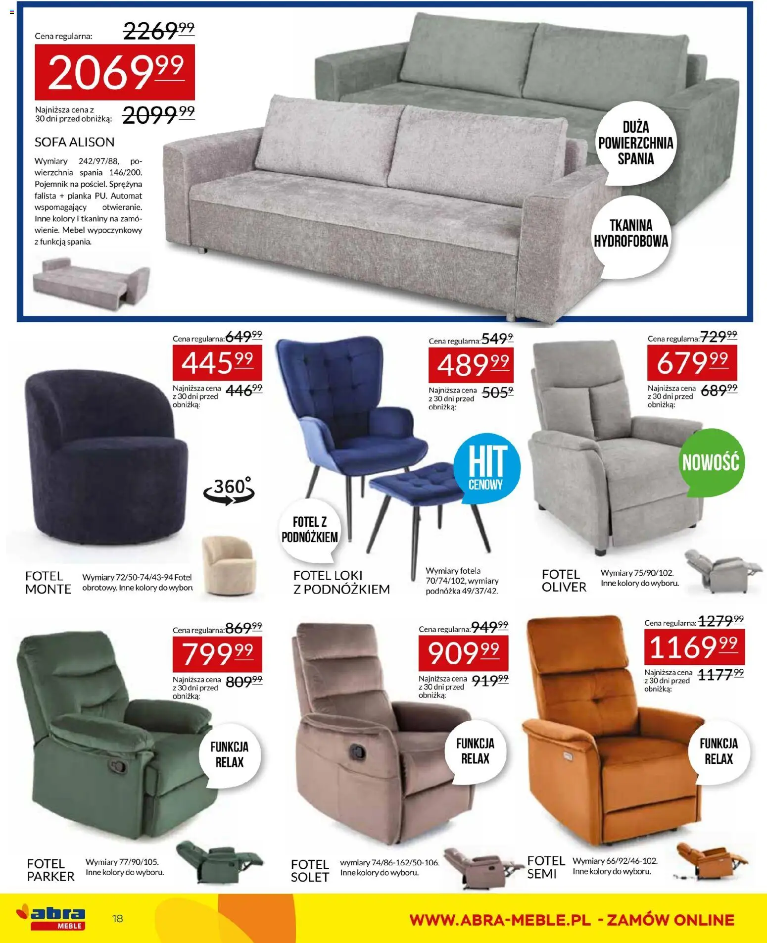 Abra meble gazetka od 14.10.2026 | Strona: 18 | Produkty: Sofa, Fotel