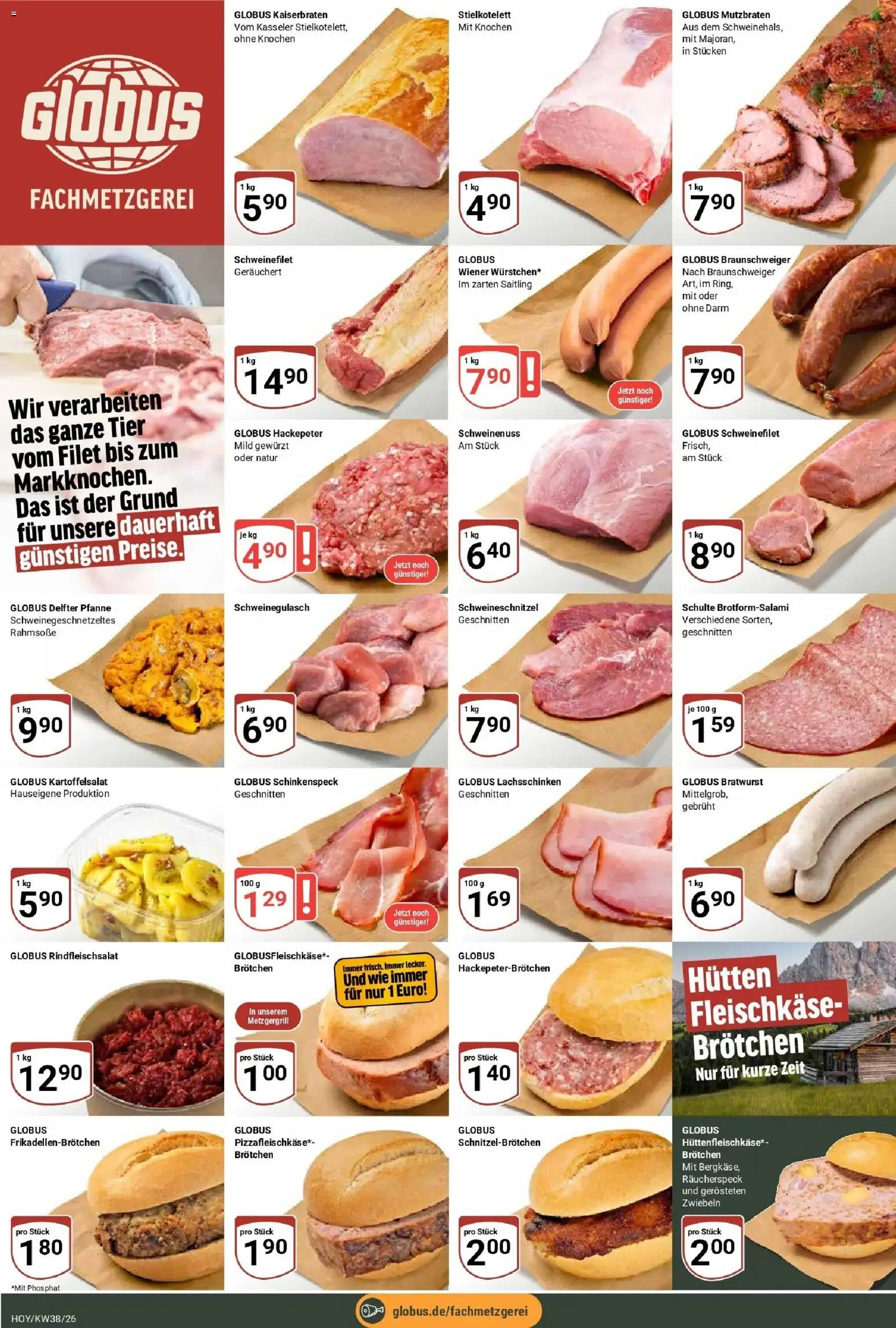 Globus Prospekt Hoyerswerda (ab 14.09.2026) » Angebote online | Seite: 6 | Produkte: Schweinegulasch, Bratwurst, Schweinefilet, Zwiebeln