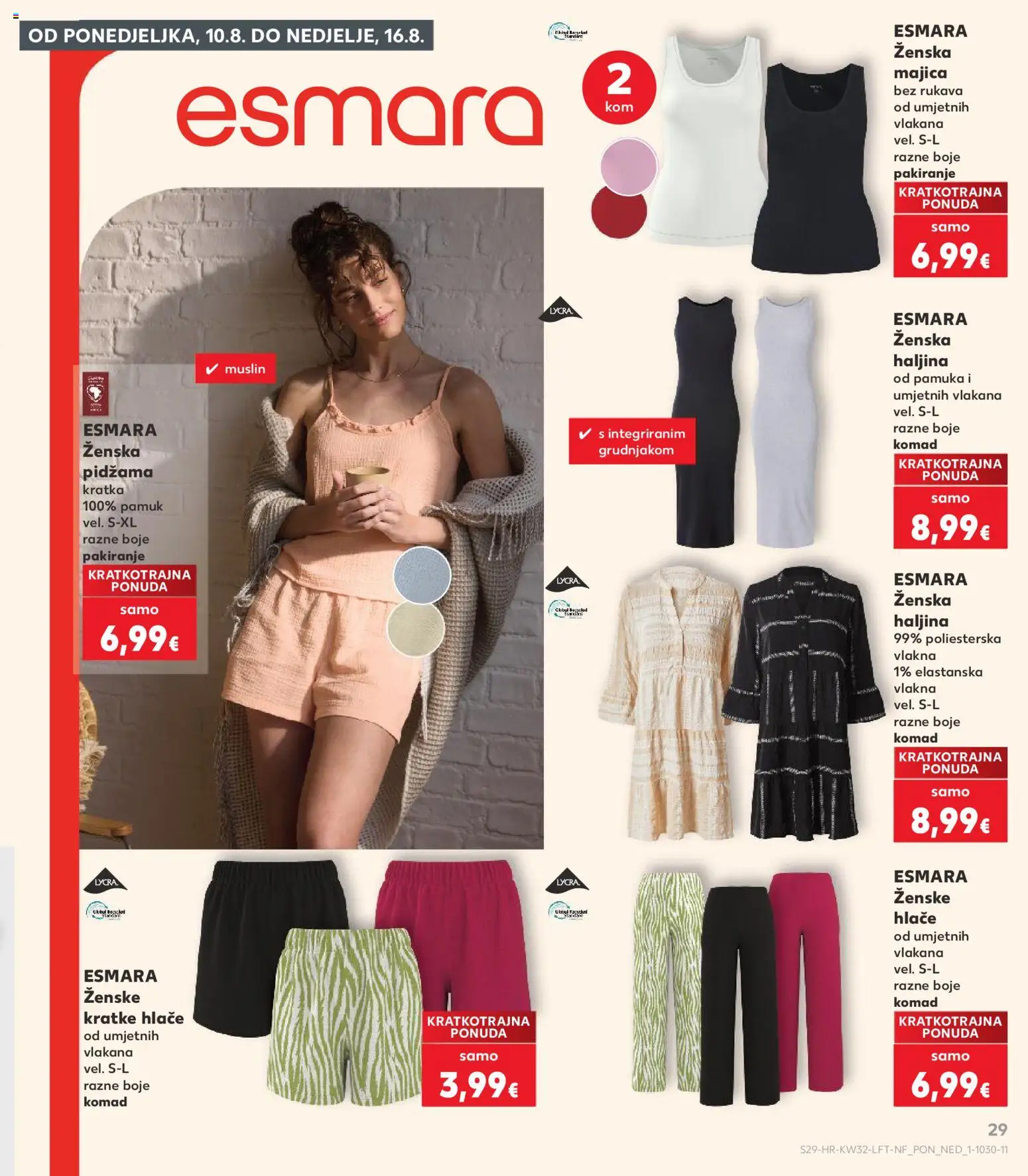 Kaufland katalog | vrijedi od 06.08.2026 | Stranica: 29 | Proizvodi: Hlače, Kratke hlače, Pidžama, Haljina