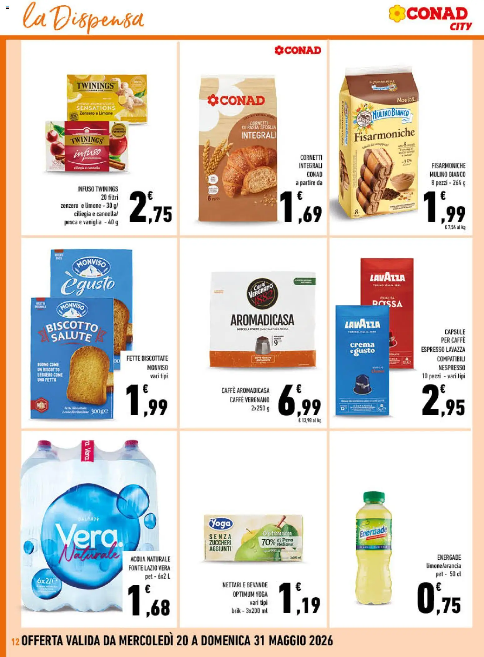 Volantino Conad del 20.05.2026 | Pagina: 12 | Prodotti: Caffè, Pasta sfoglia, Crackers, Lavazza