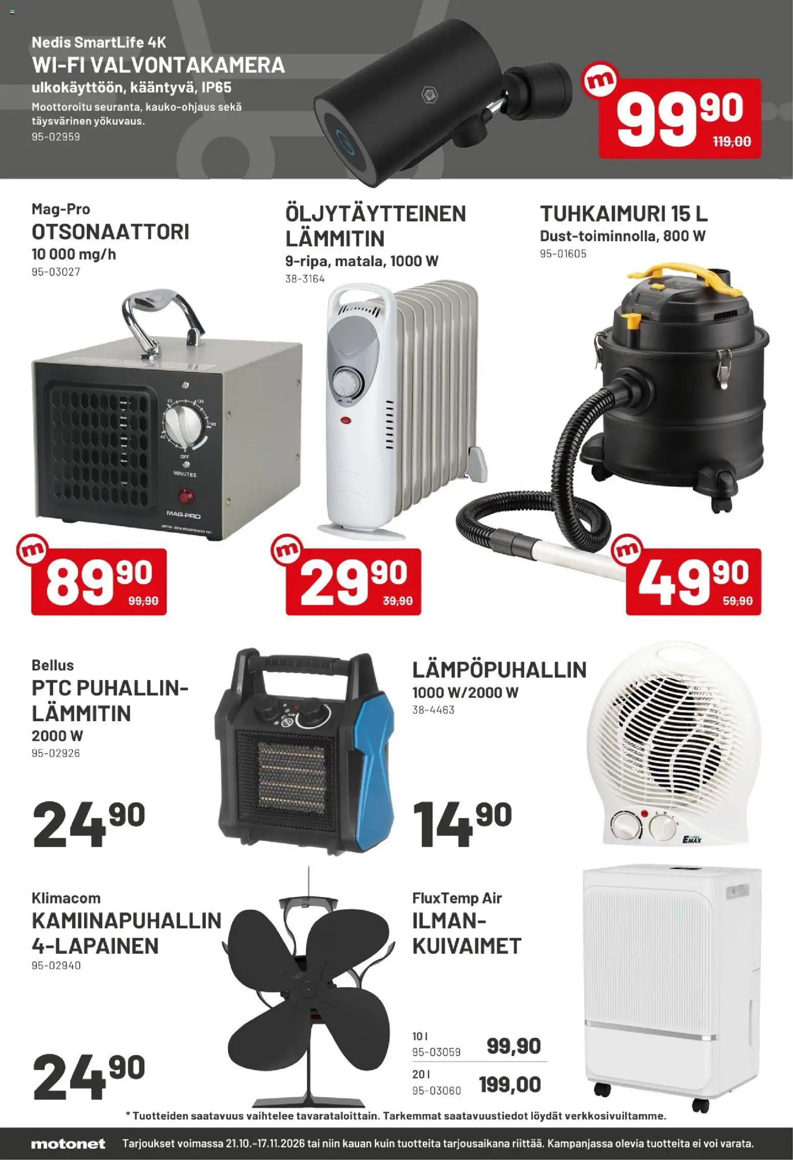 Motonet tarjoukset – voimassa 21/10/2026 alkaen | Sivu: 12 | Tuotteet: Valvontakamera, Voi